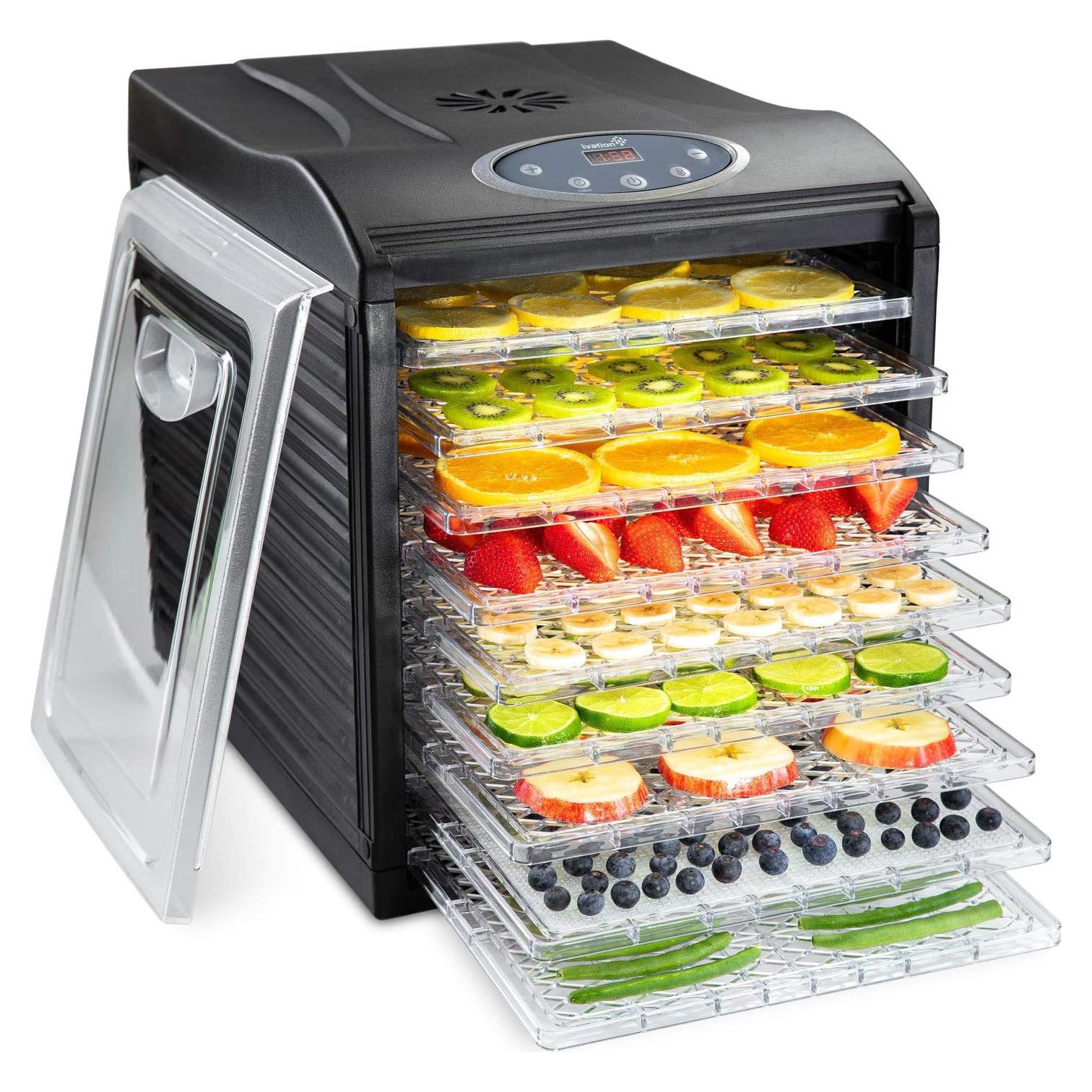Deshidratador de Alimentos Ivation 9 Bandejas 600W Digital