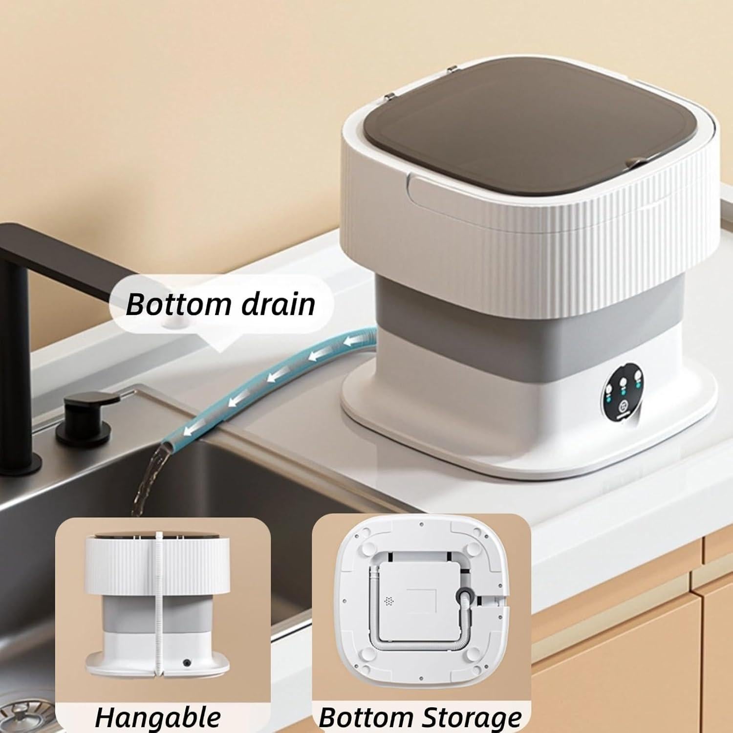 Mini Lavadora Portátil Tomantery 10L Plegable con Secadora