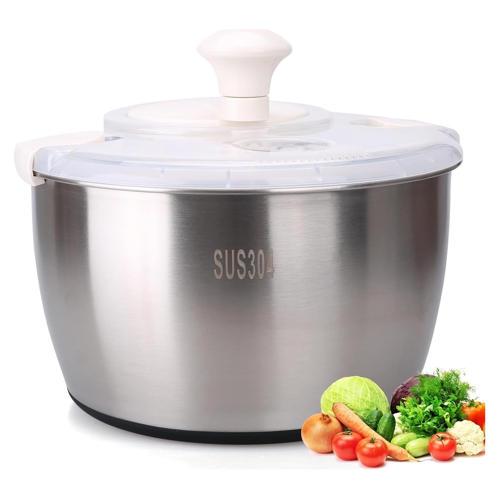 Rotador de Ensalada XAYCDEHN Acero Inoxidable 5 Cuartos