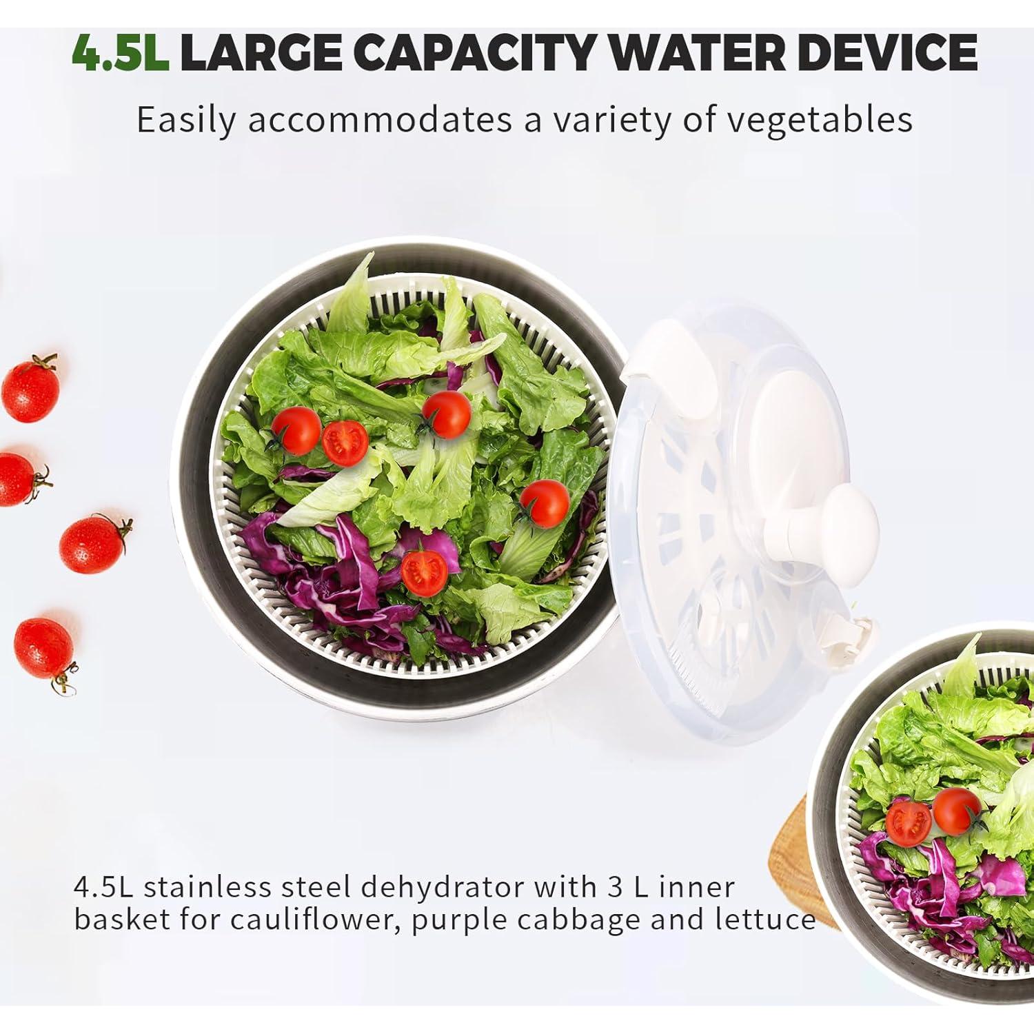 Rotador de Ensalada XAYCDEHN Acero Inoxidable 5 Cuartos
