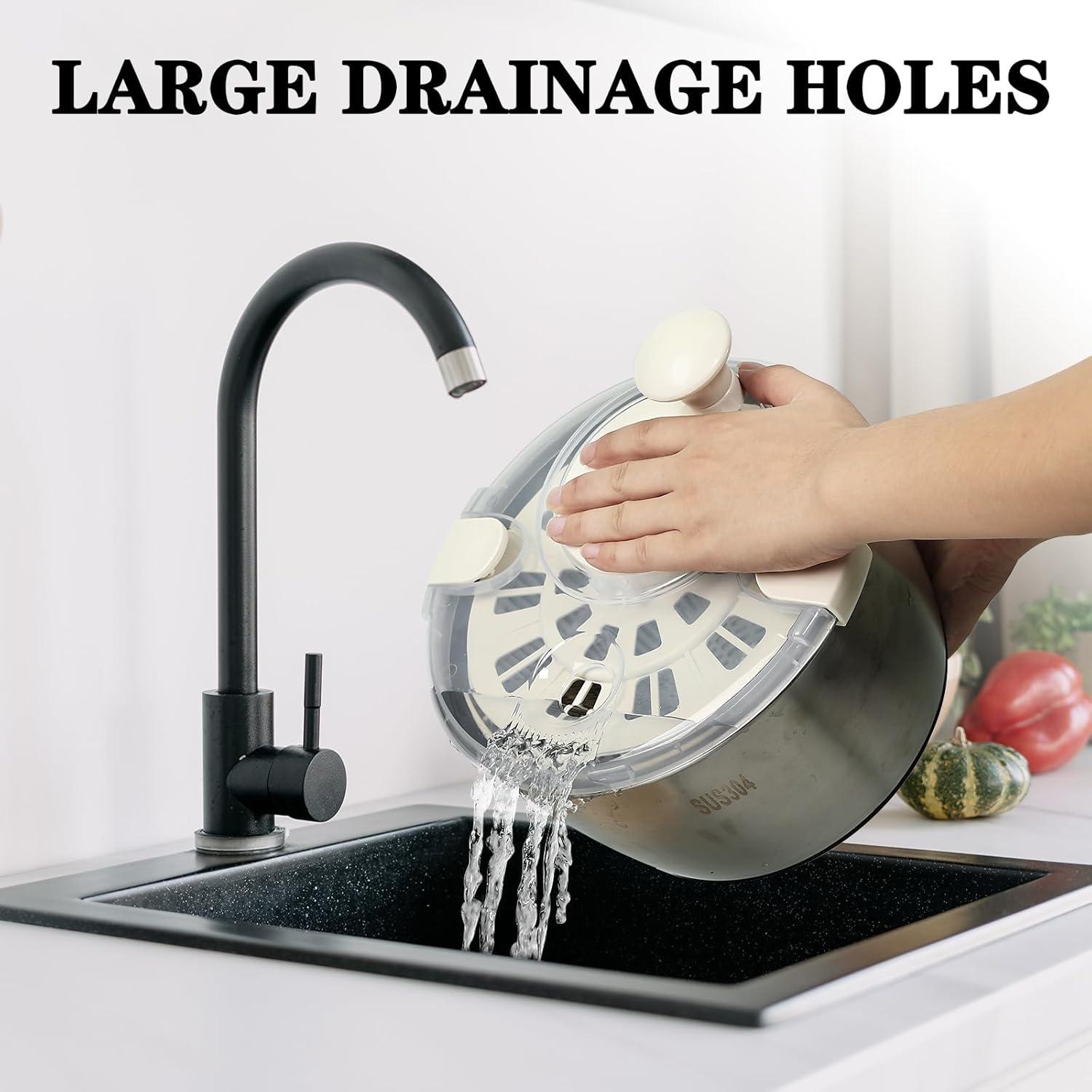 Centrifugadora de Ensalada NIOSAVM 5Qt Acero Inoxidable