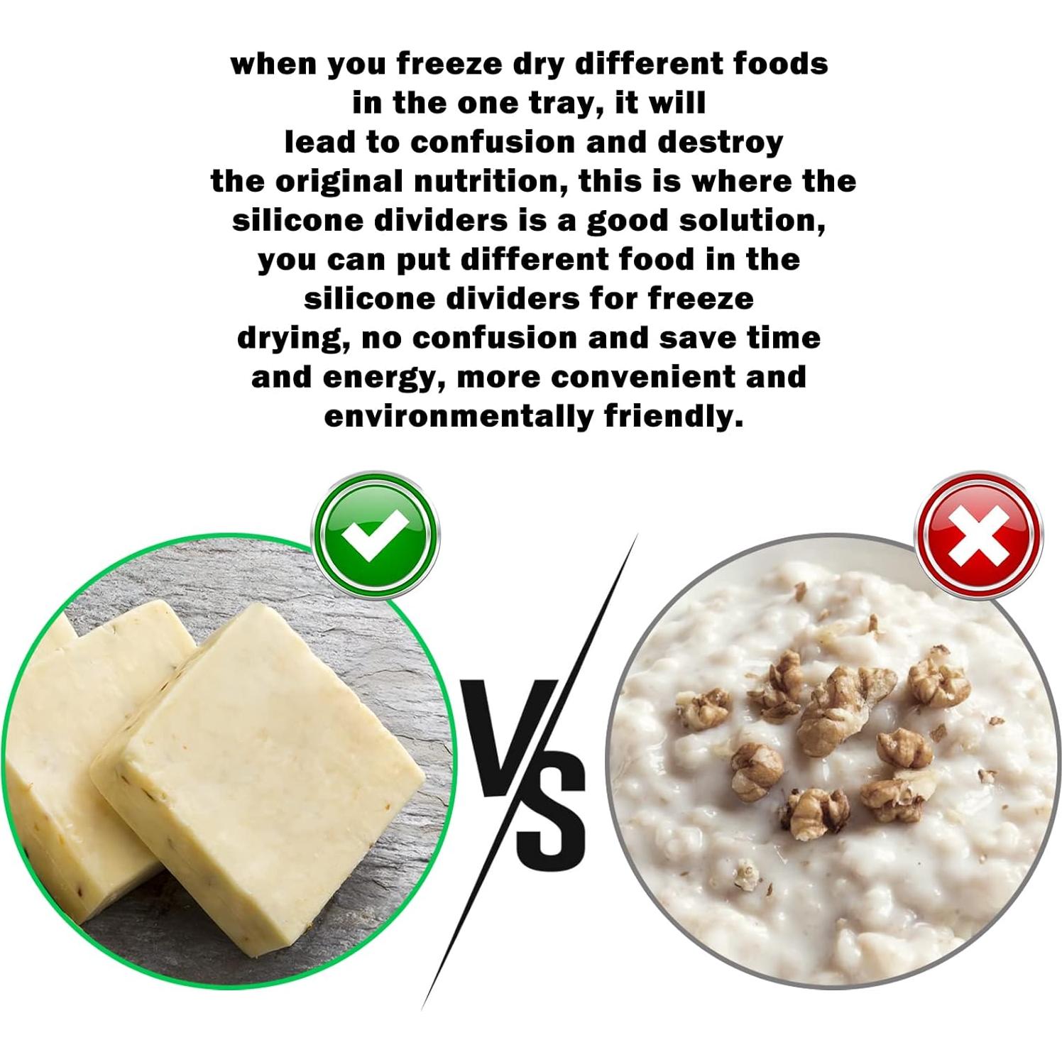 Freeze Dryer Tray Dividers Silicone - Square Freeze Dryer Accessories for Dairy, Eggs, Ice Cream, Paste Food