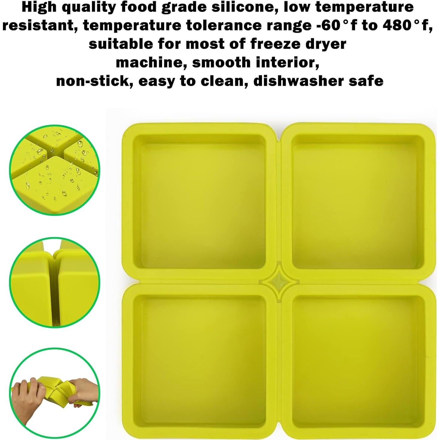 Freeze Dryer Tray Dividers Silicone - Square Freeze Dryer Accessories for Dairy, Eggs, Ice Cream, Paste Food