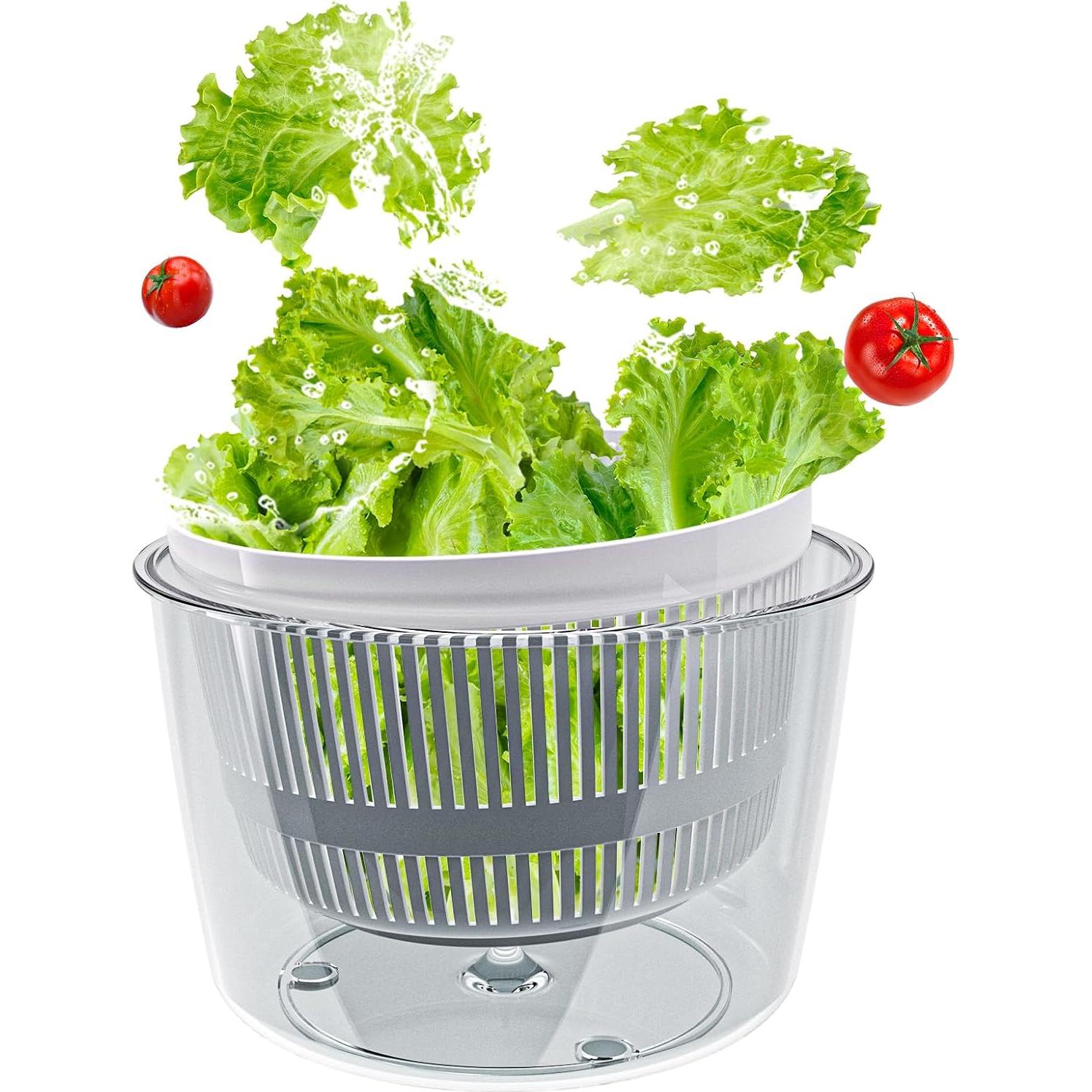 Centrifugadora de Ensalada Cambom 3Qt Blanca, Lava y Seca Verduras