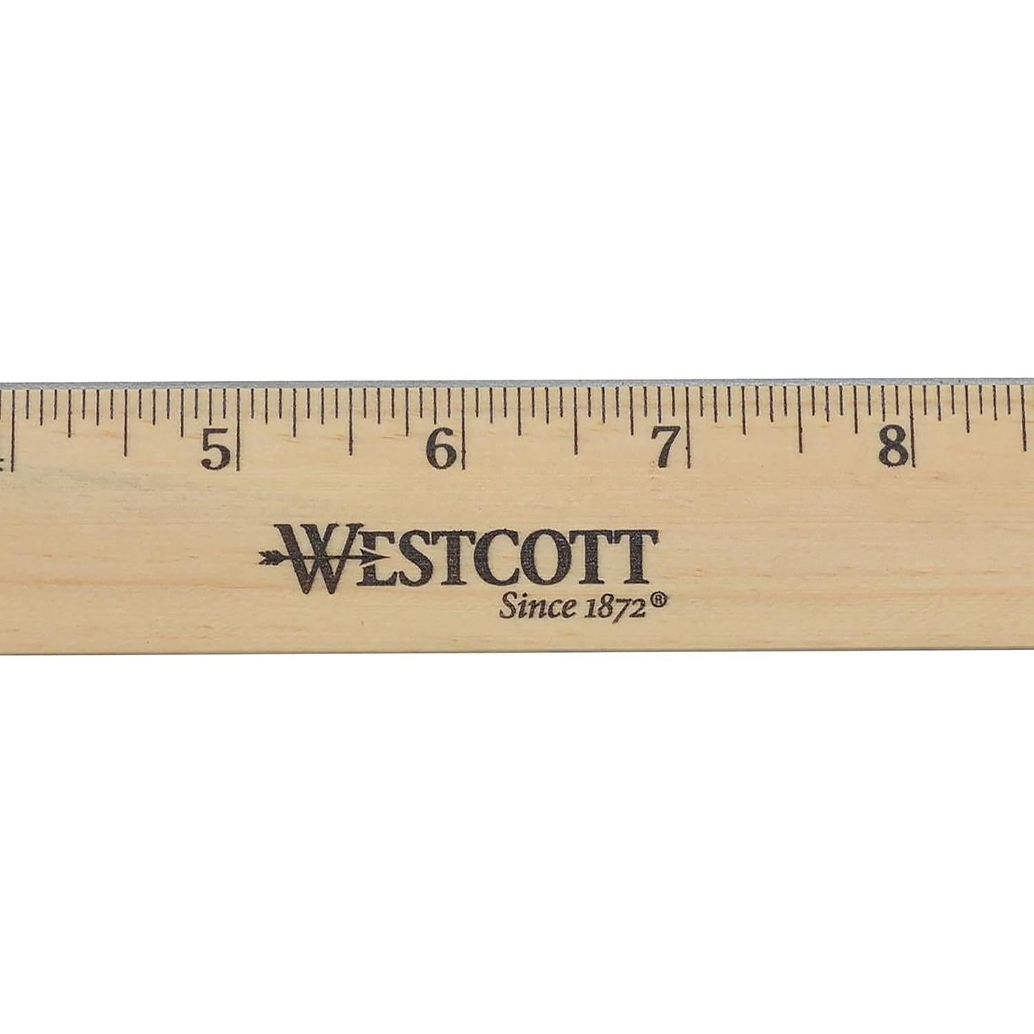 Westcott 10381 Wooden Ruler, 12 Inch