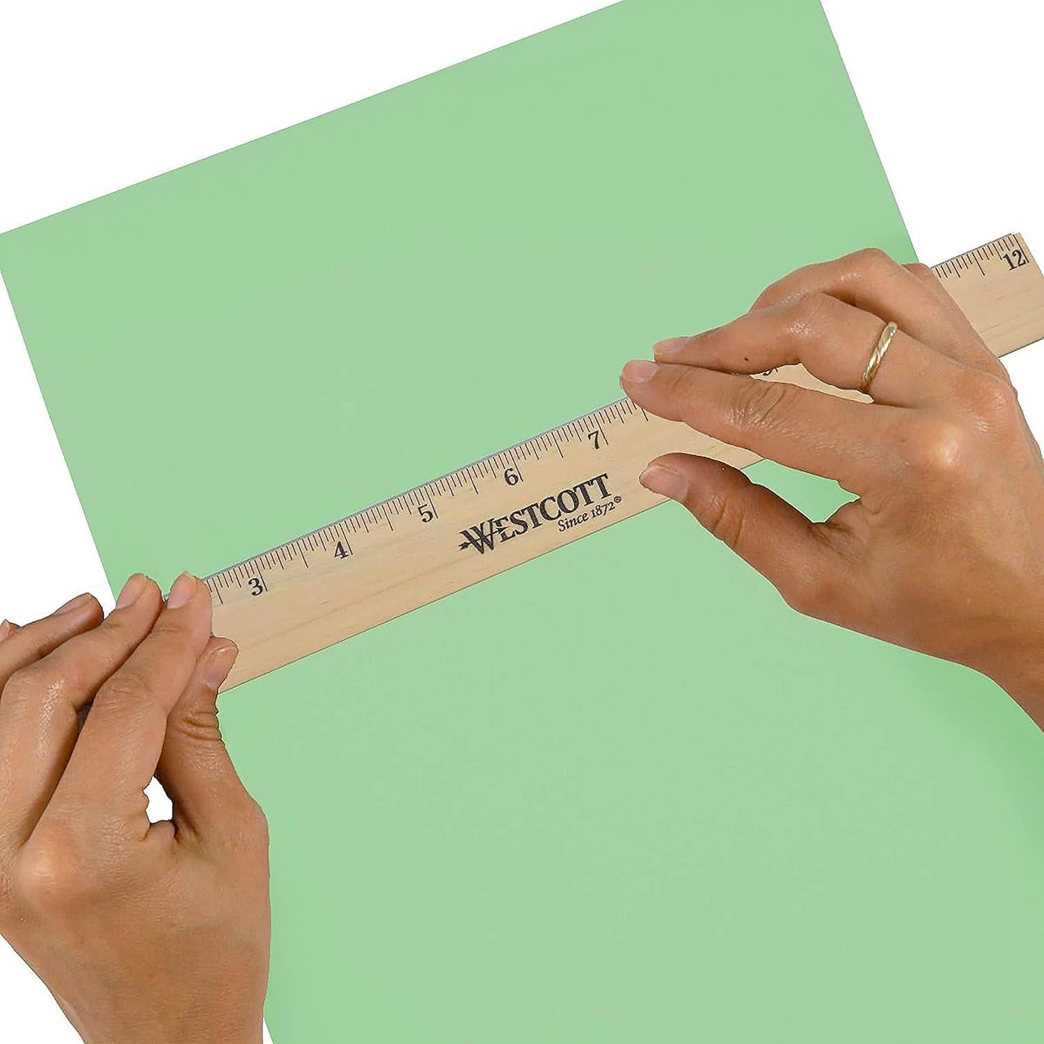 Westcott 10381 Wooden Ruler, 12 Inch