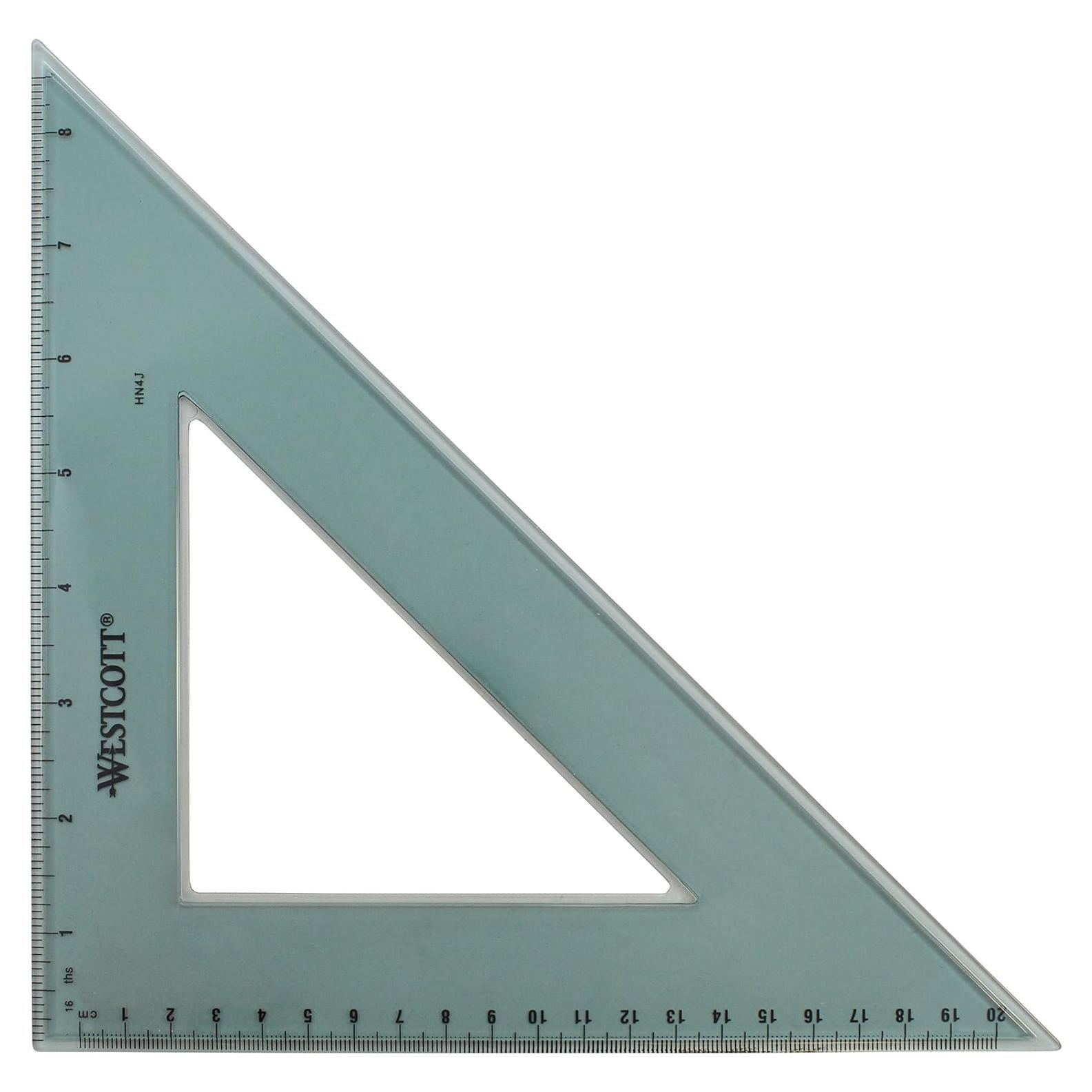 Regla Triangular Westcott KT-85 20.32 cm Acrílico Transparente