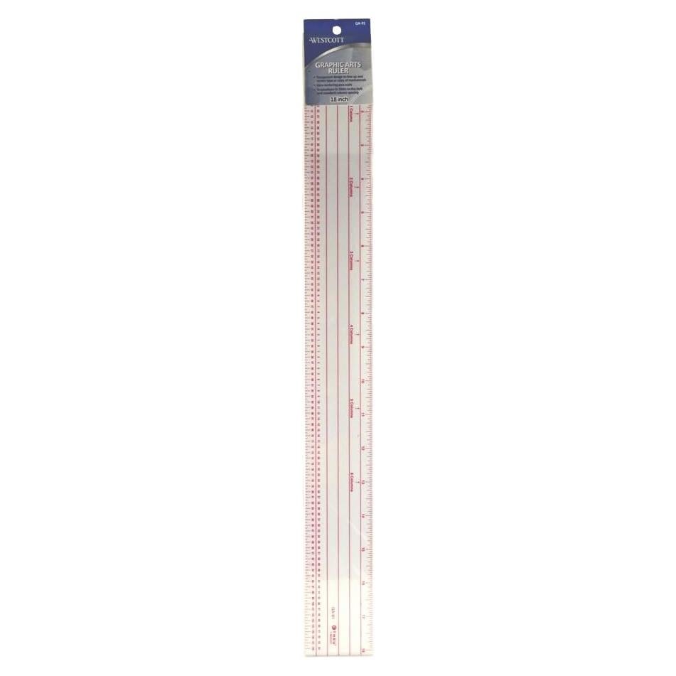 Westcott Graphic Arts Pica Ruler, 18", Transparent (GA-91)