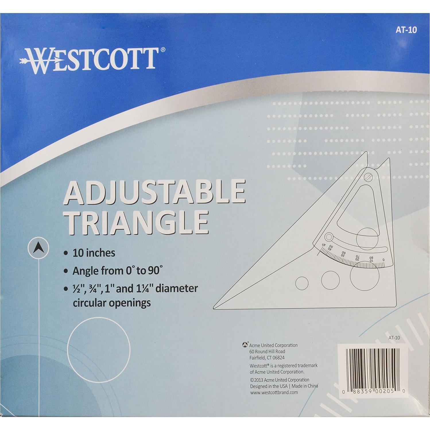 Regla Triangular Ajustable Westcott AT-10 25.4 cm Transparente