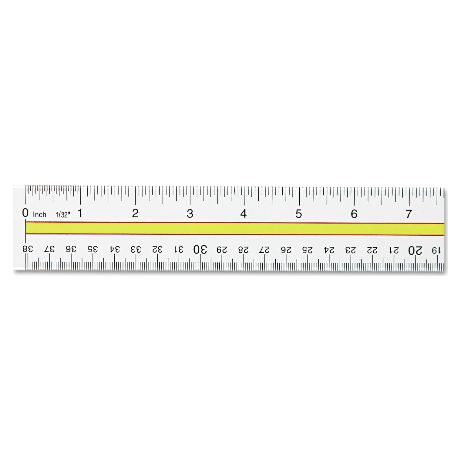 Westcott 10580 Acrylic Data Highlight Reading Ruler with Tinted Guide, 15-Inch Clear