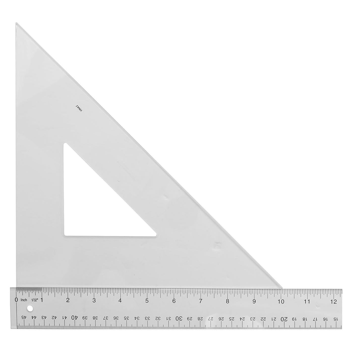 Triángulo de Poliestireno Westcott 25.4 cm 45/90 Grados Claro