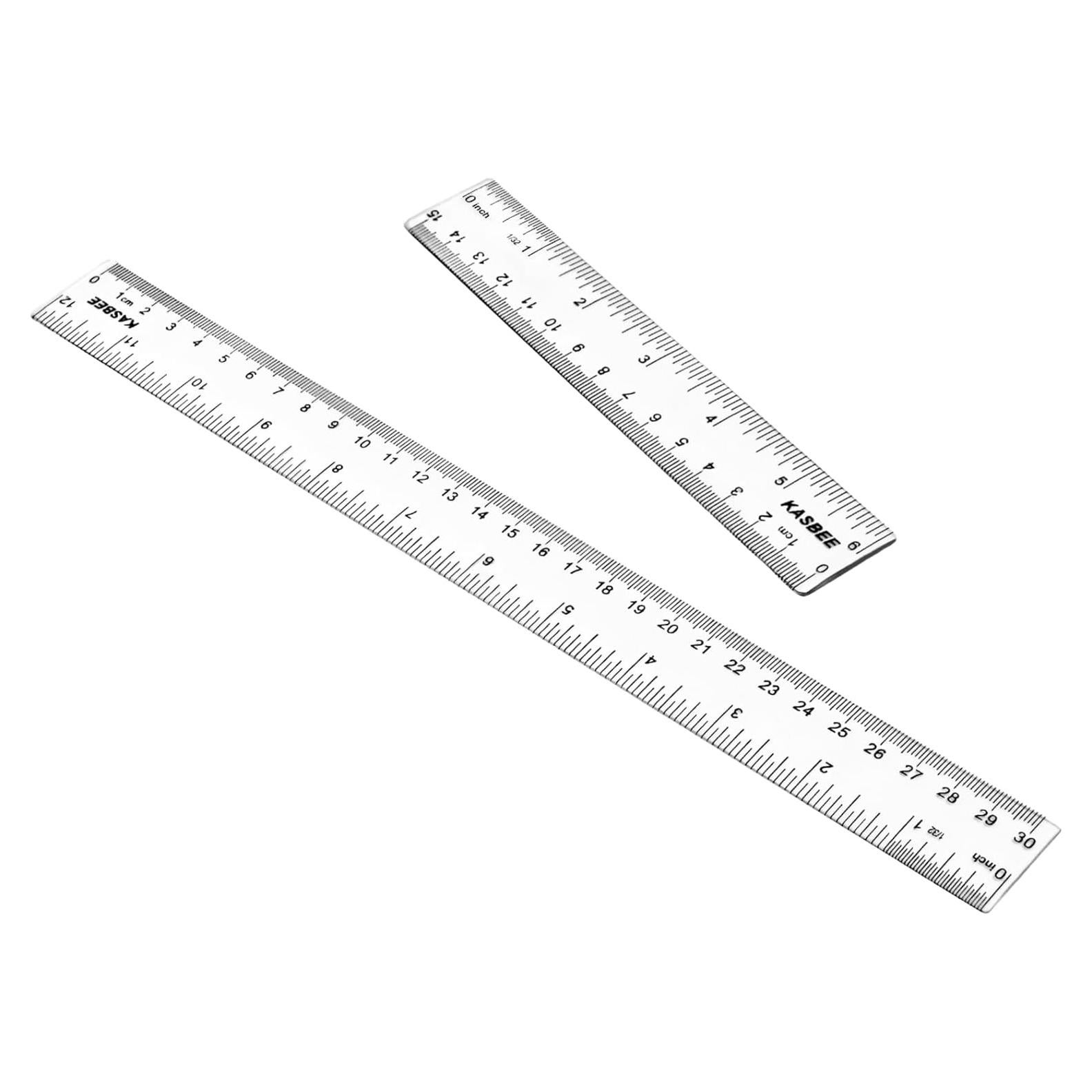 Juego de Reglas de Plástico KASBEE 6 y 12 Pulgadas