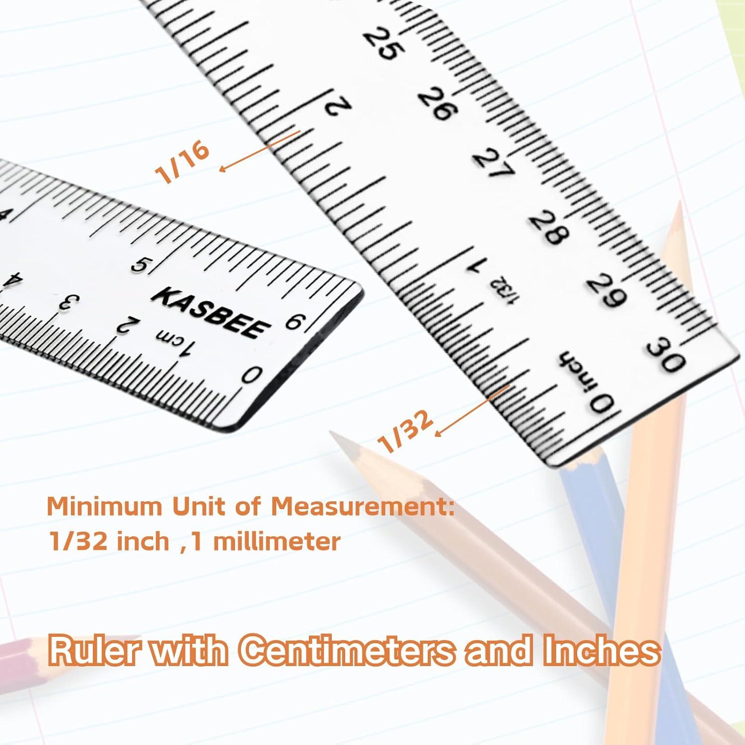 Juego de Reglas de Plástico KASBEE 6 y 12 Pulgadas