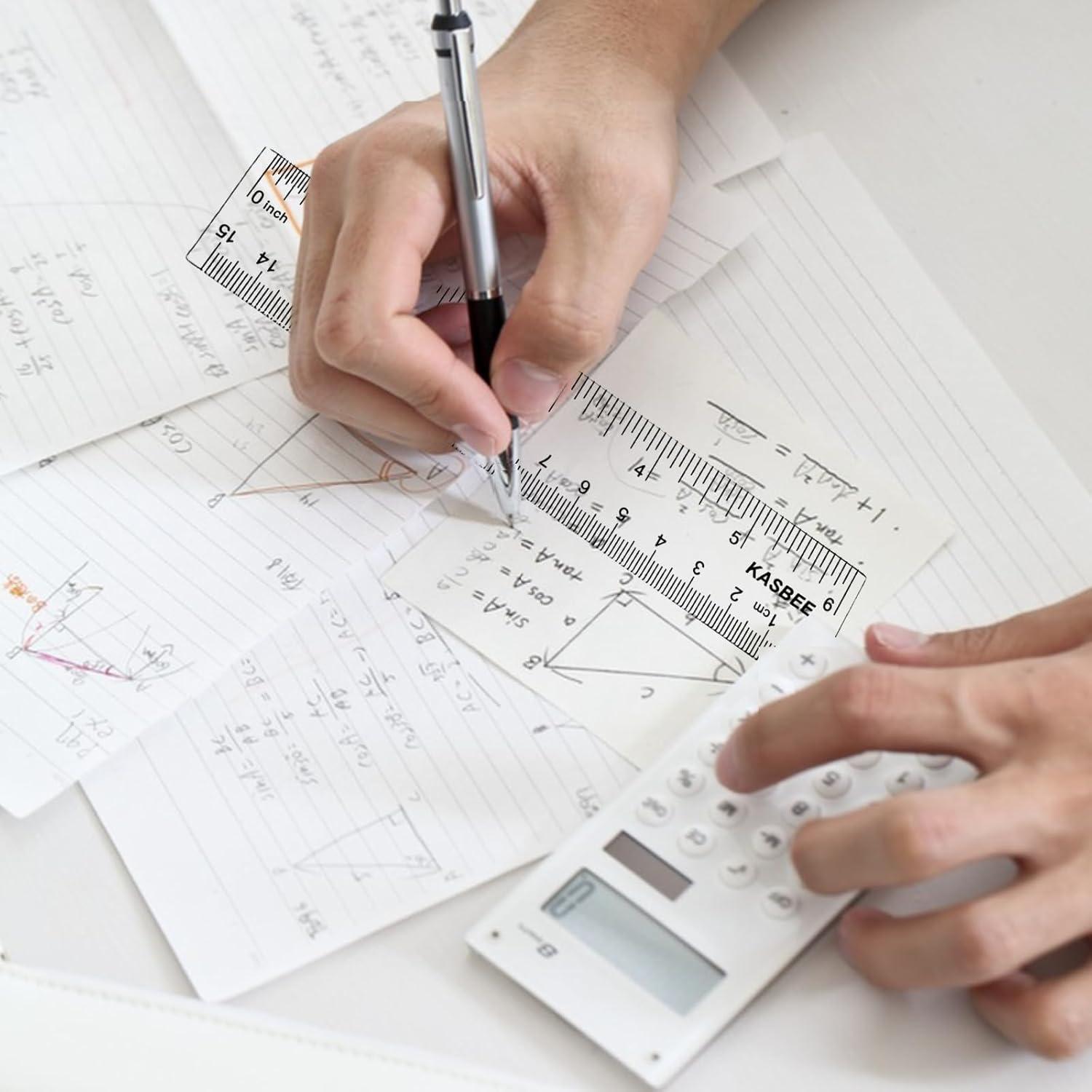 Juego de Reglas de Plástico KASBEE 6 y 12 Pulgadas