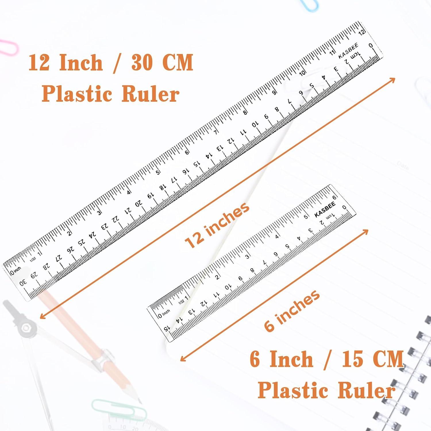 Juego de Reglas de Plástico KASBEE 6 y 12 Pulgadas