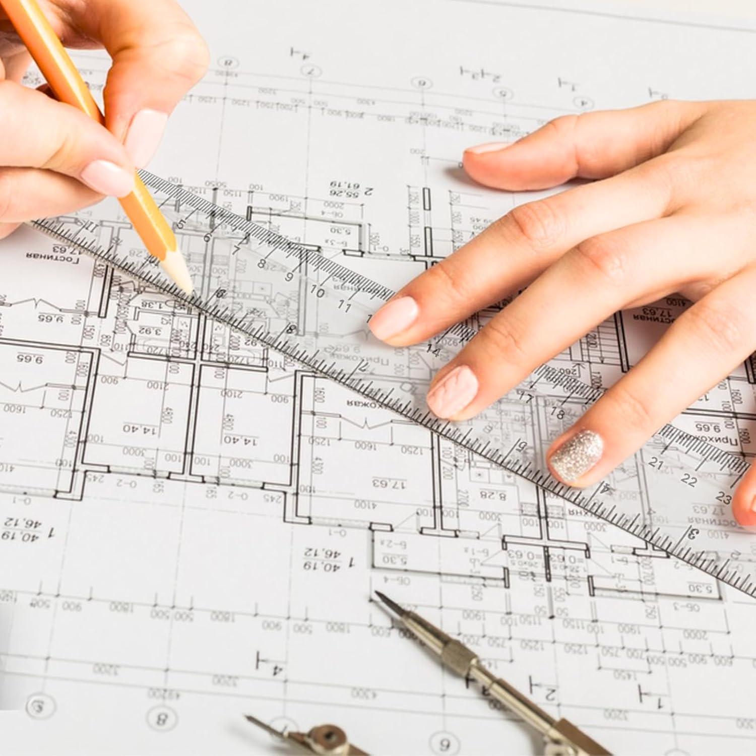 Juego de Reglas de Plástico KASBEE 6 y 12 Pulgadas