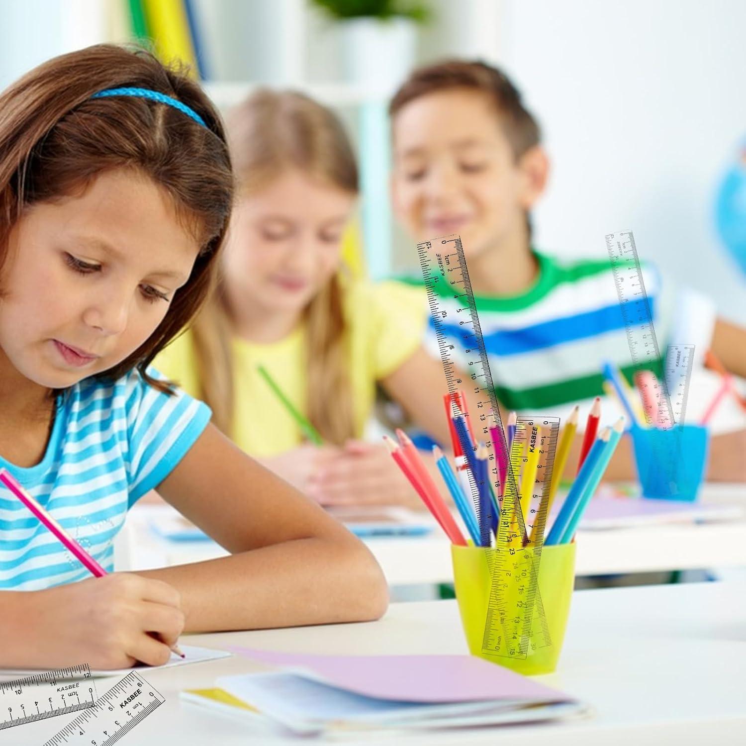 Juego de Reglas de Plástico KASBEE 6 y 12 Pulgadas