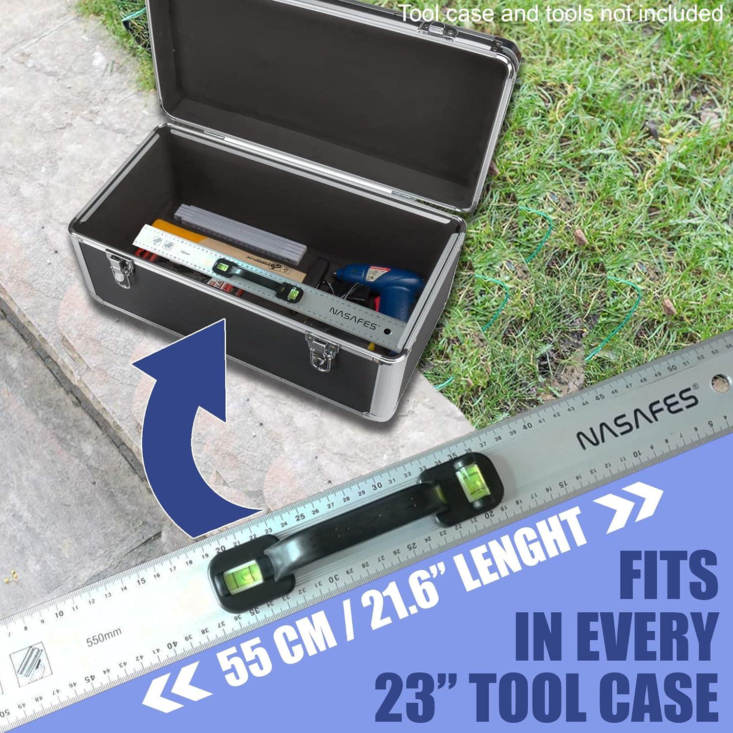 Regla Recta de Aluminio NASAFES 55cm con Mango Ergonomico