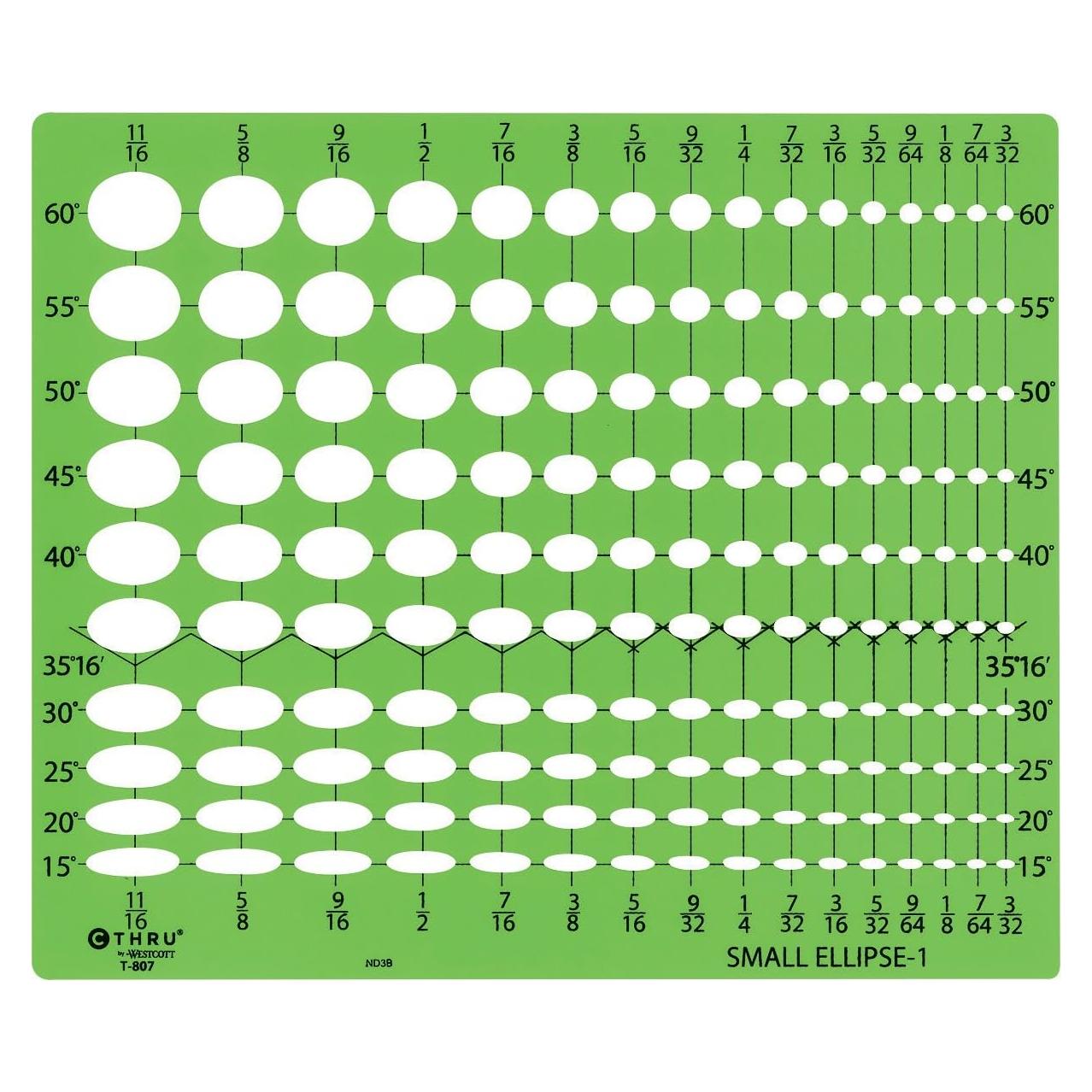 Plantilla de Elipse Pequeña Westcott T-807 - 20.6g