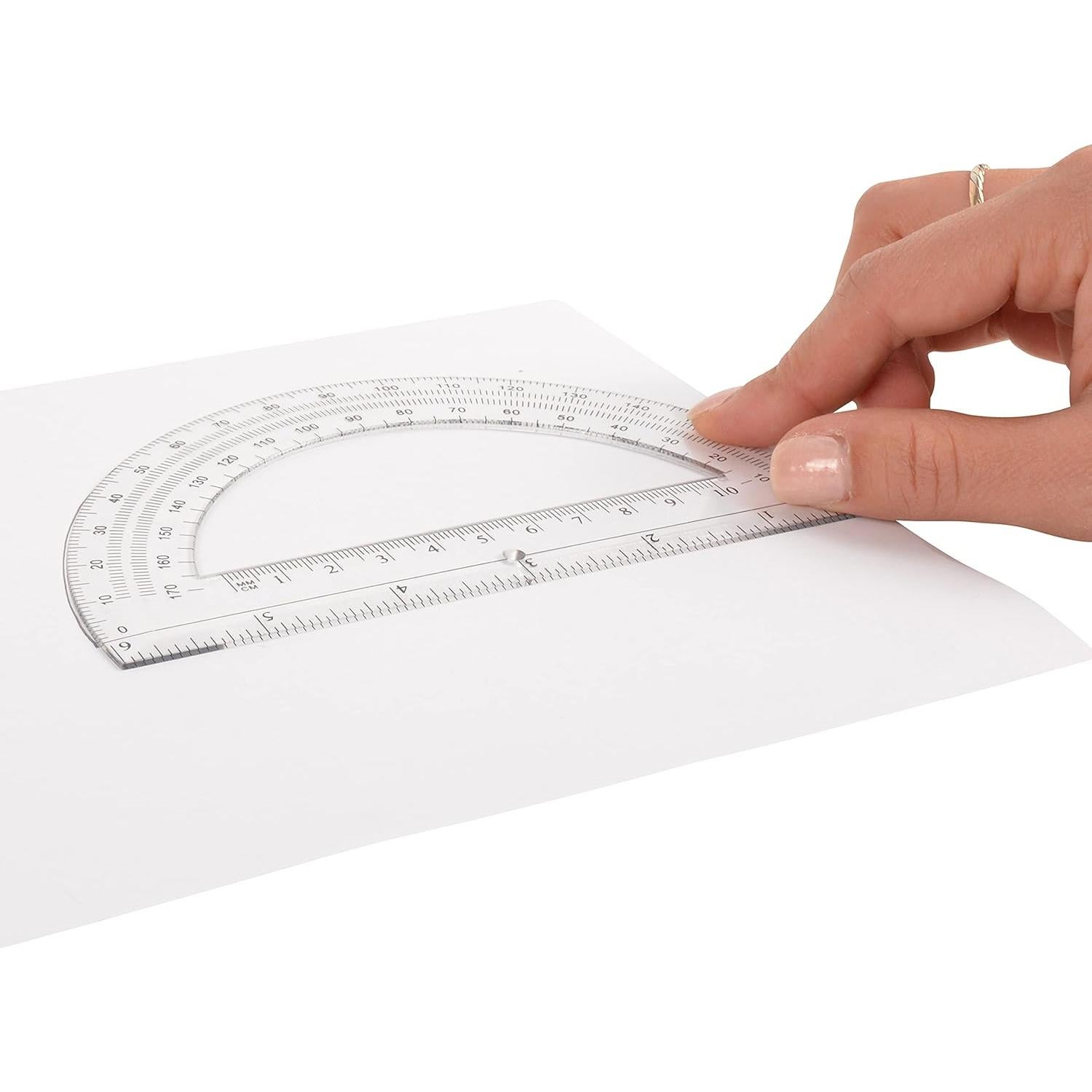 Westcott 6-Inch Plastic 180 Degree Protractor, Clear
