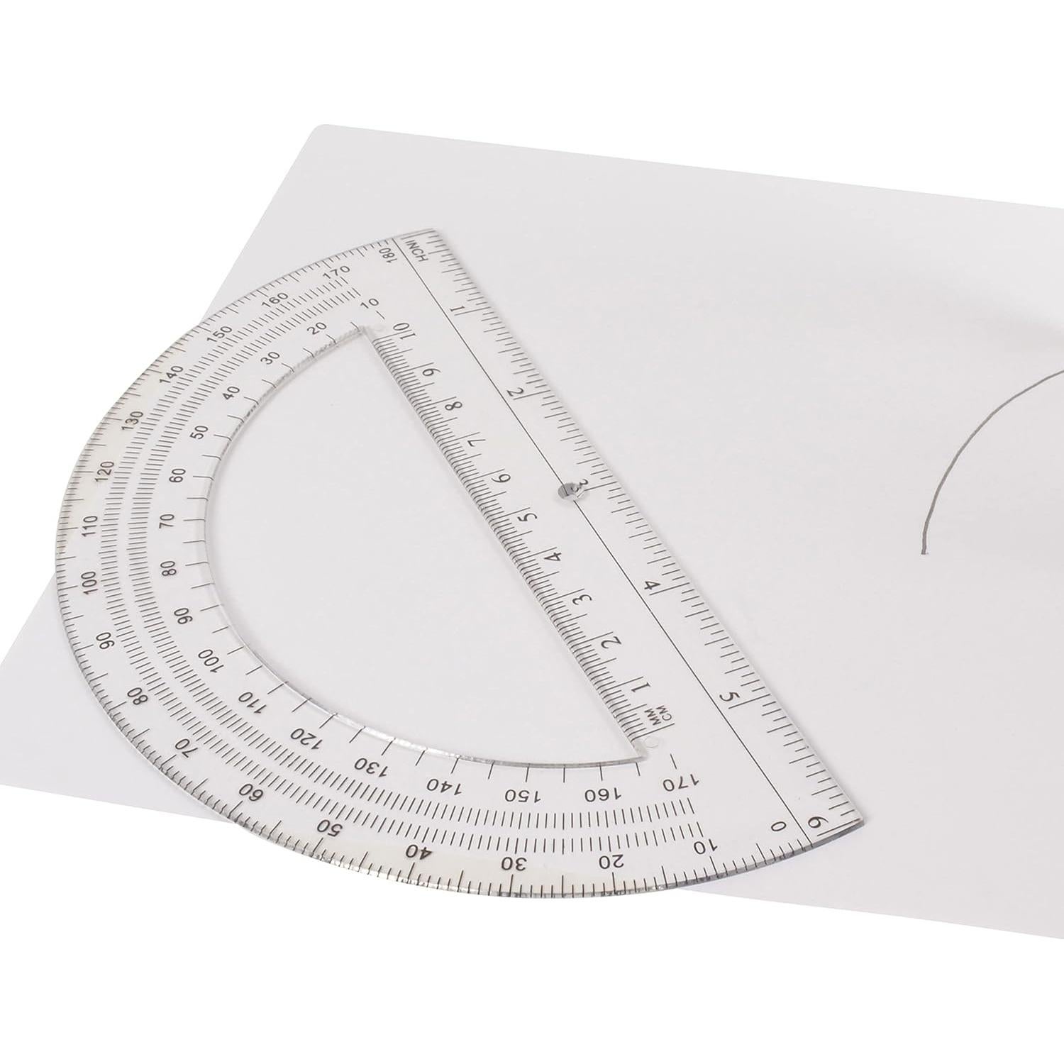 Westcott 6-Inch Plastic 180 Degree Protractor, Clear