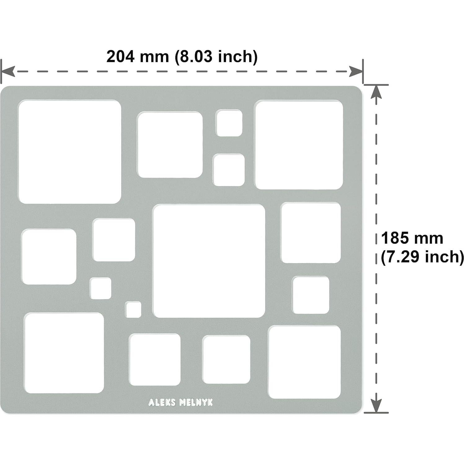 Plantilla de cuadrados de metal Aleks Melnyk 204x185mm