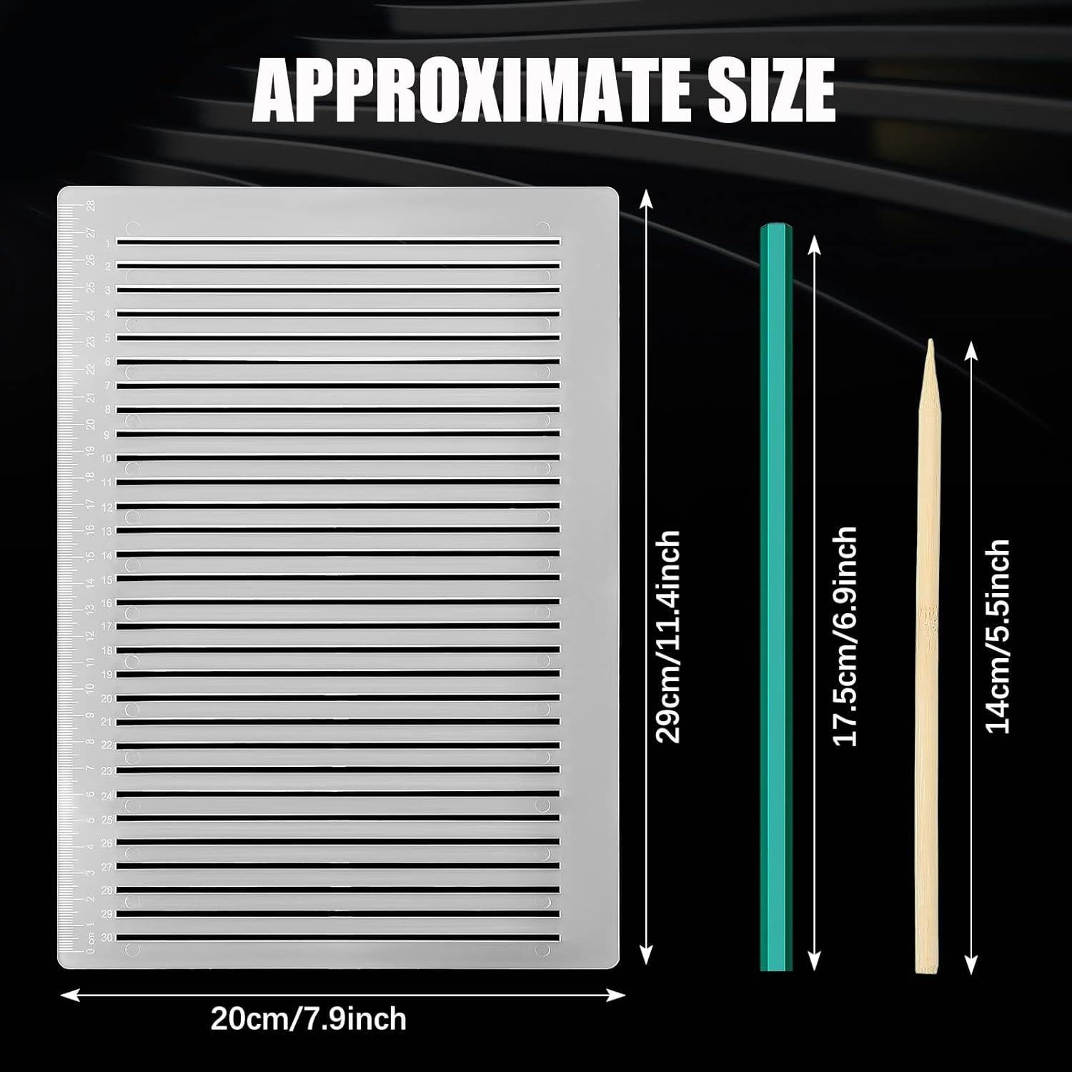 Plantilla de Escritura Fainne con Regla y Lápiz 2B - 4 Piezas