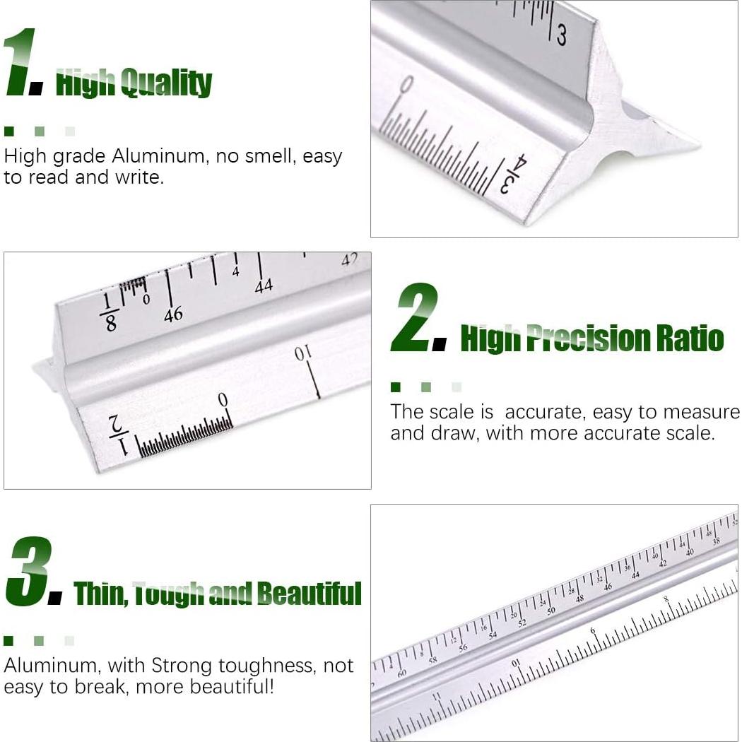 Keadic 12 Piezas Plantillas Geométricas y Reglas de Medición