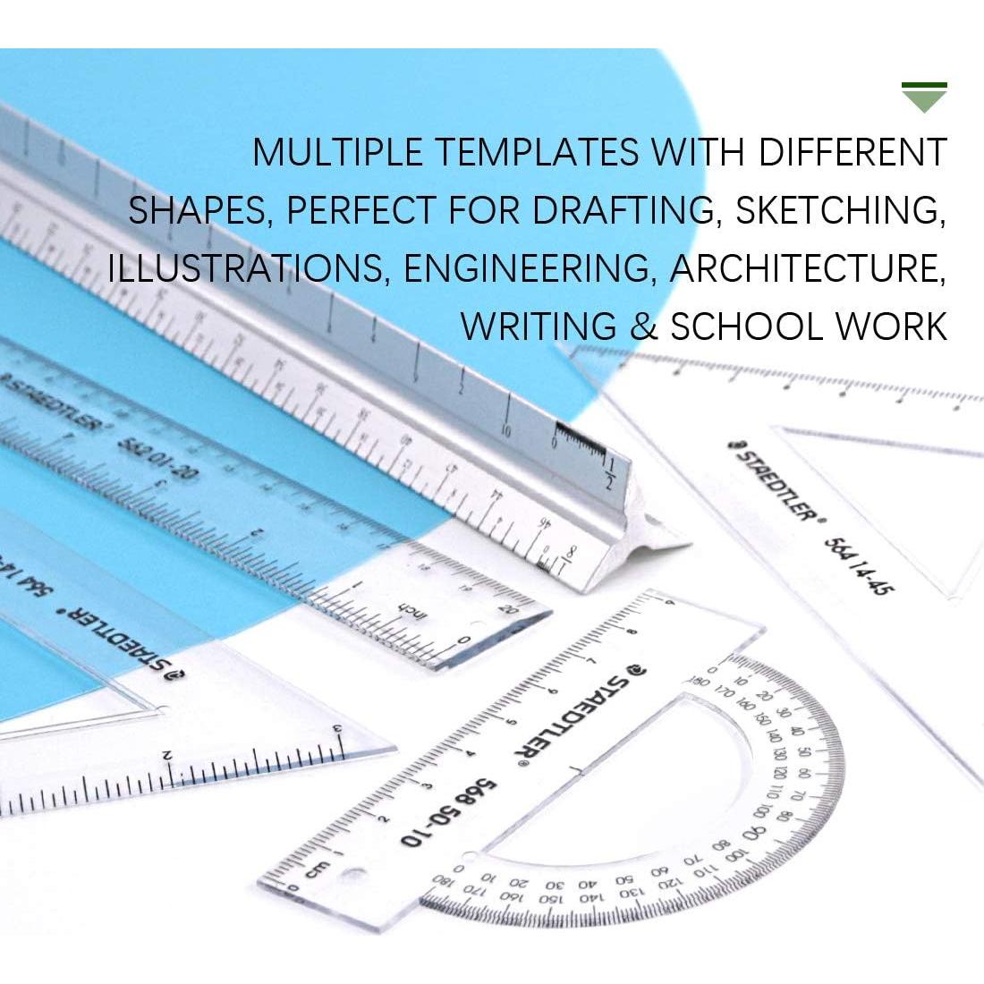 Keadic 12 Piezas Plantillas Geométricas y Reglas de Medición