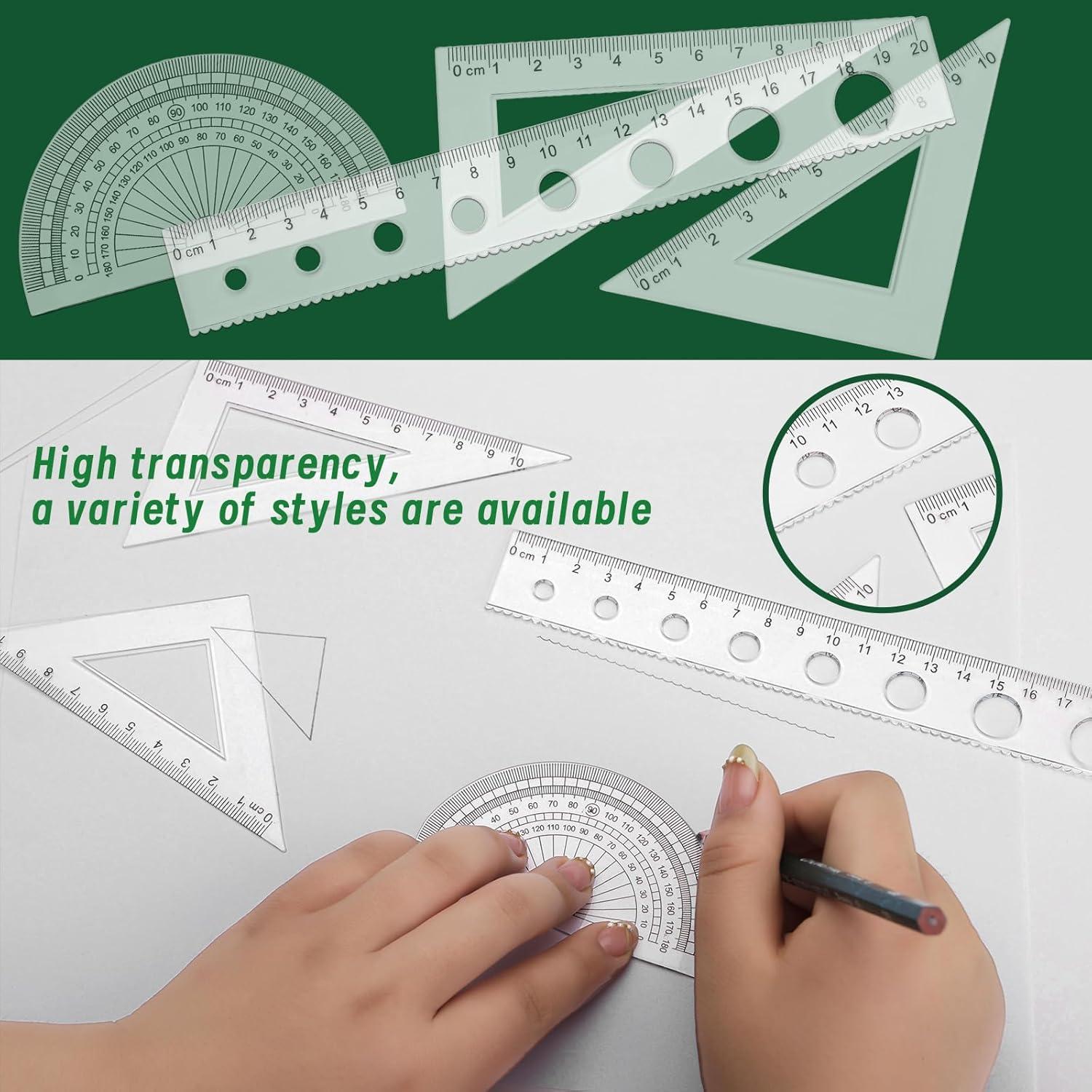 Juego de Plantillas de Dibujo Geométrico Zlulary 18 Piezas