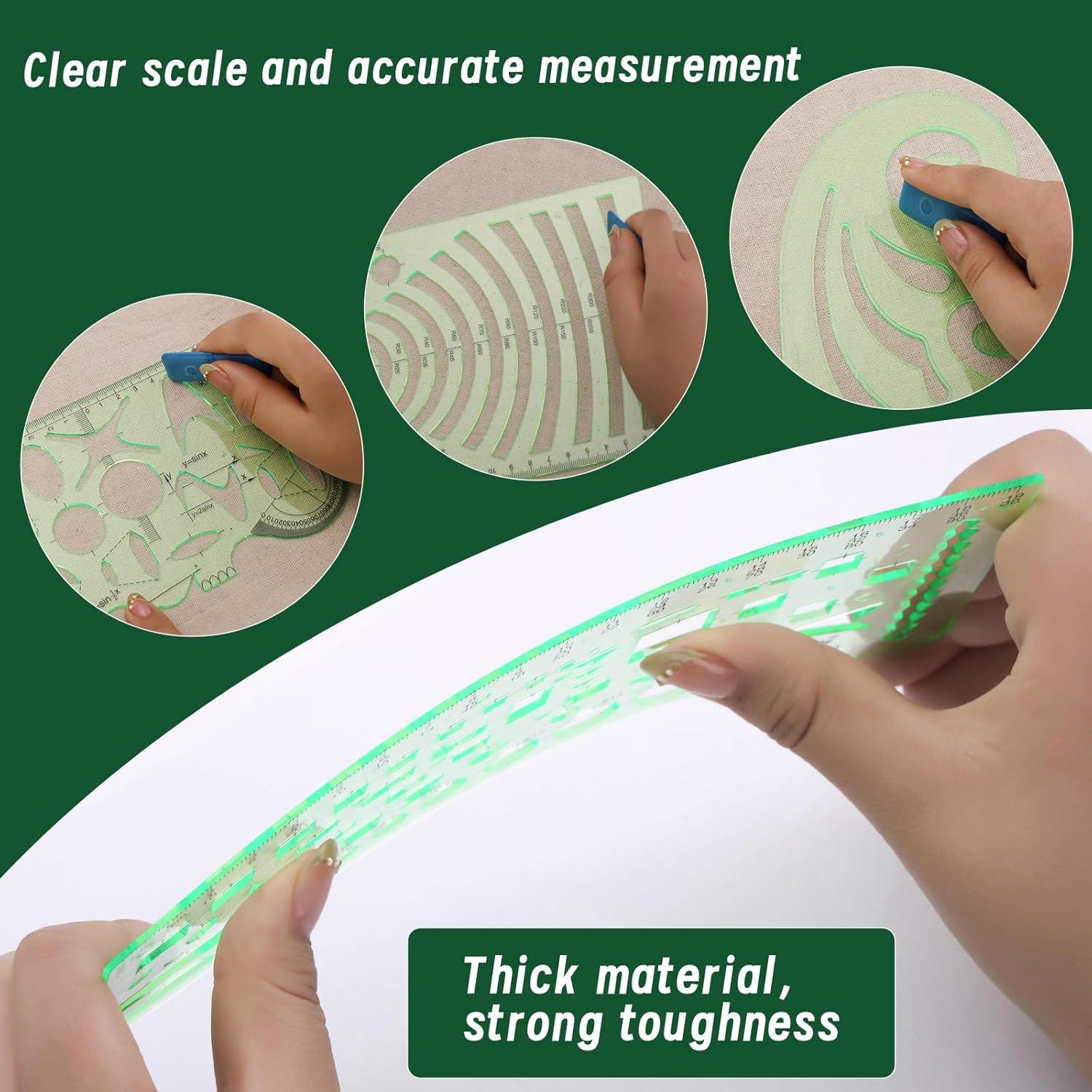 Juego de Plantillas de Dibujo Geométrico Zlulary 18 Piezas