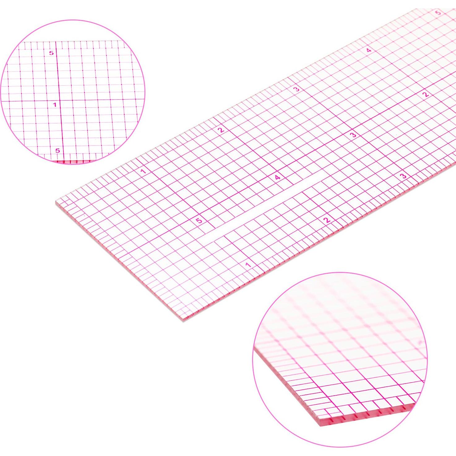 Juego de 6 Reglas de Costura Transparentes Frienda - Plástico Biselado