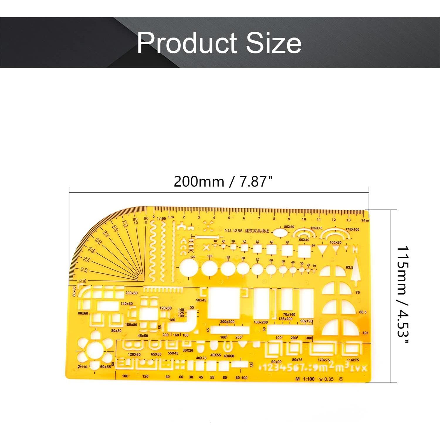 Plantilla de Dibujo Utoolmart 4355 - Plástico Transparente