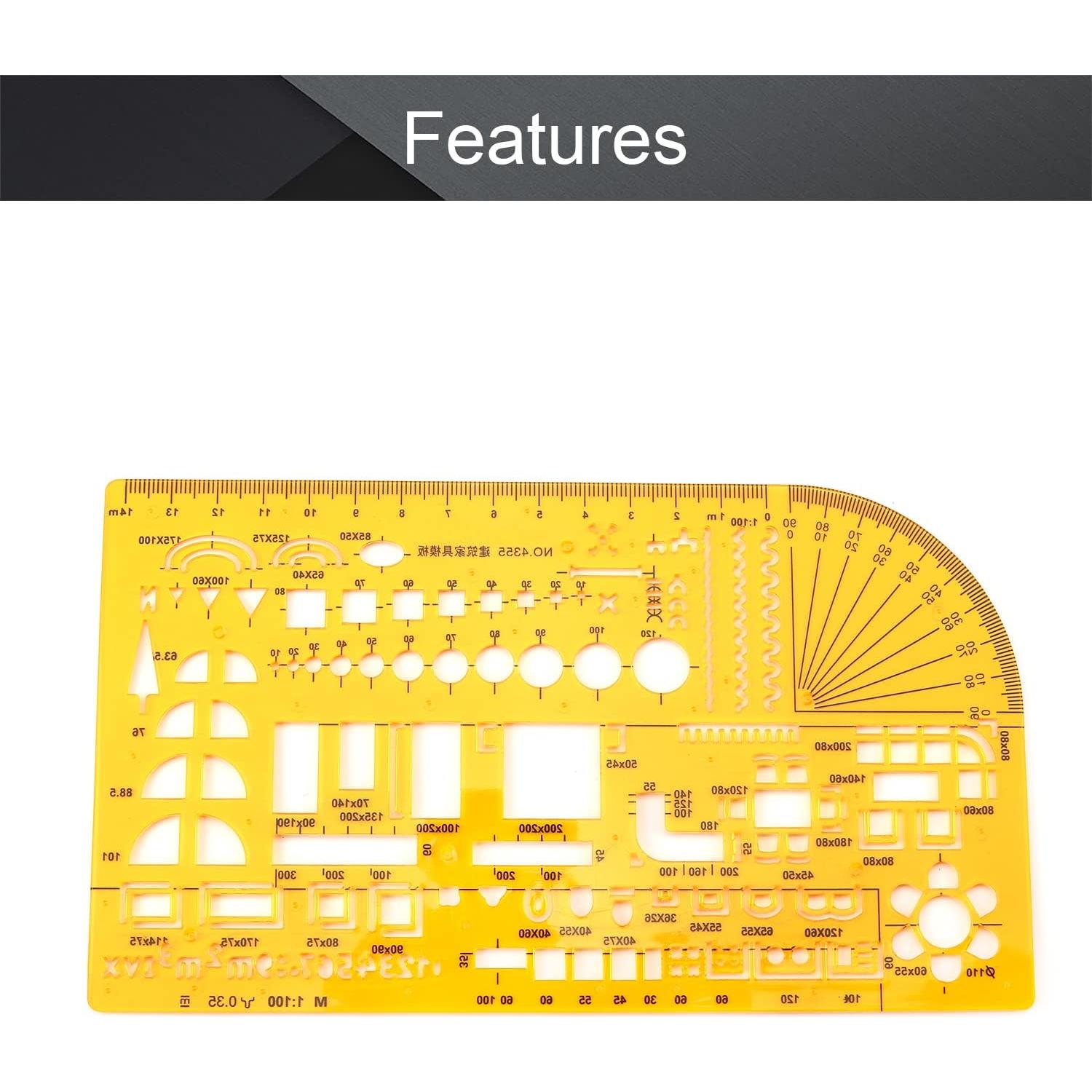 Plantilla de Dibujo Utoolmart 4355 - Plástico Transparente