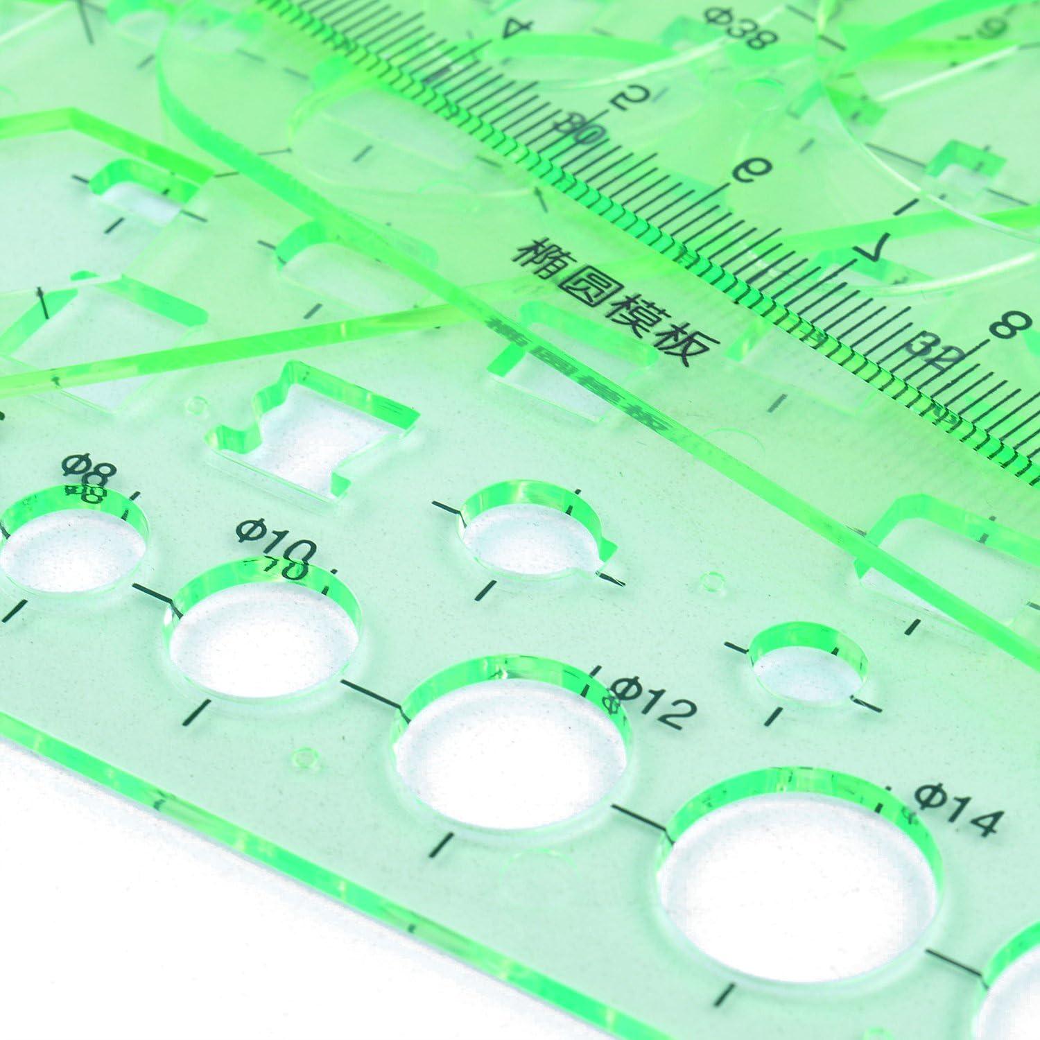 Plantillas Geométricas BronaGrand 4 Piezas Plástico Verde