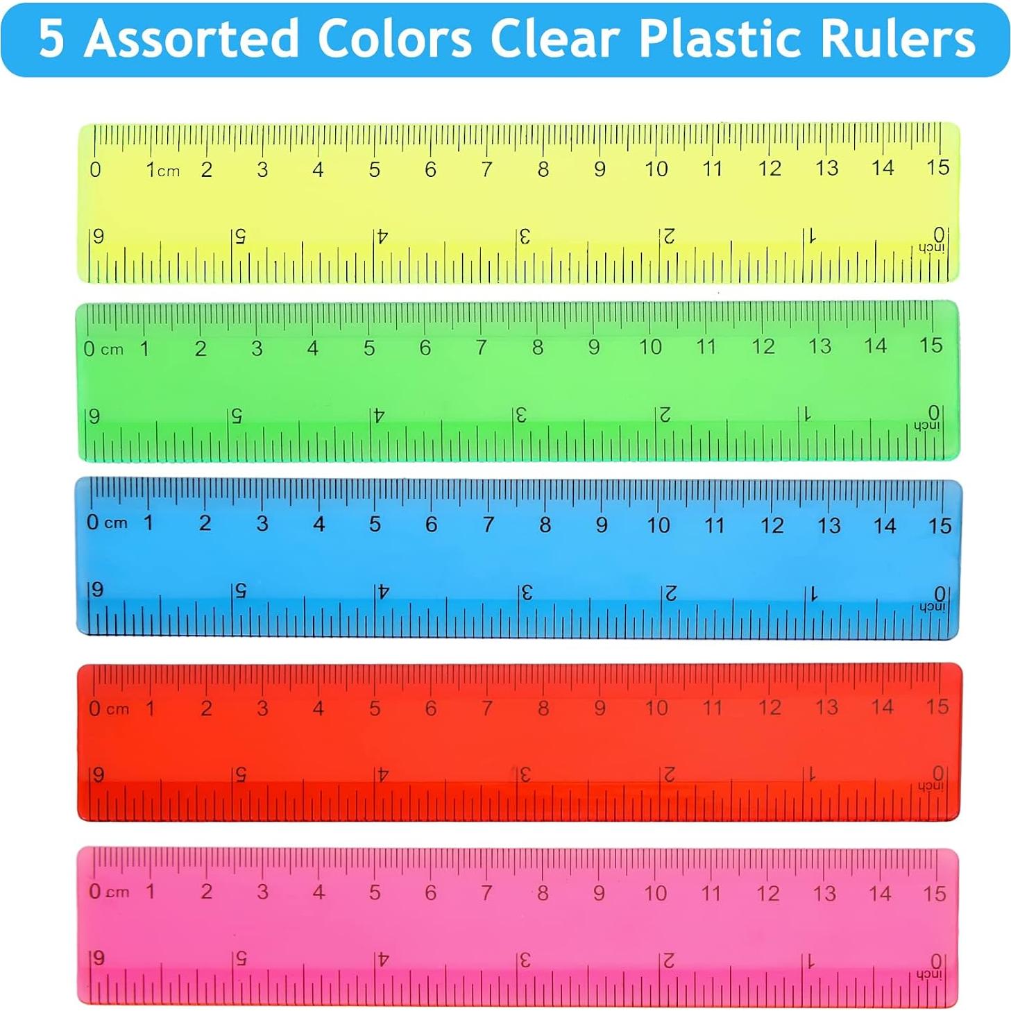 Regla Plástica Flexible Zonon 15.24 cm 100 Pcs Colorida