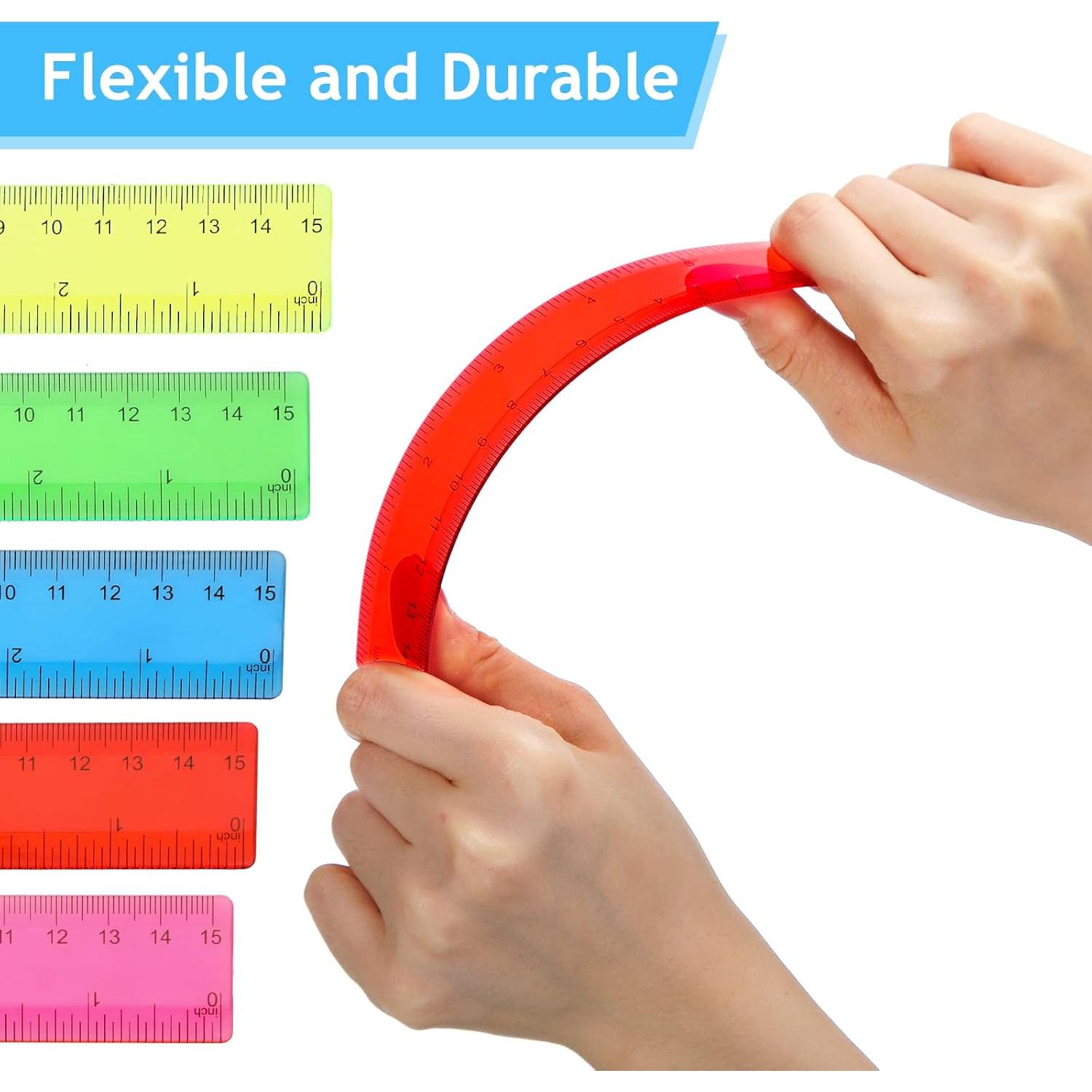 Regla Plástica Flexible Zonon 15.24 cm 100 Pcs Colorida