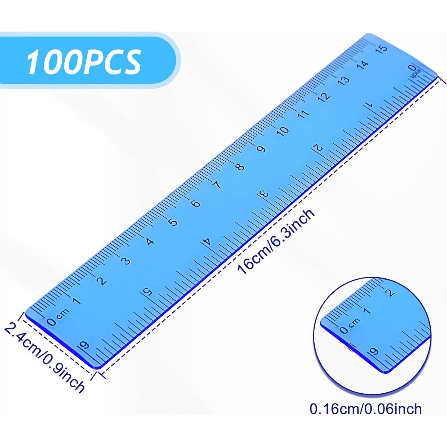 Regla Plástica Flexible Zonon 15.24 cm 100 Pcs Colorida