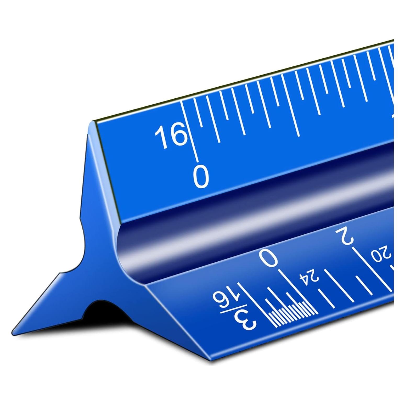 Regla de Escala Arquitectónica Rocoto 33cm Aluminio Azul