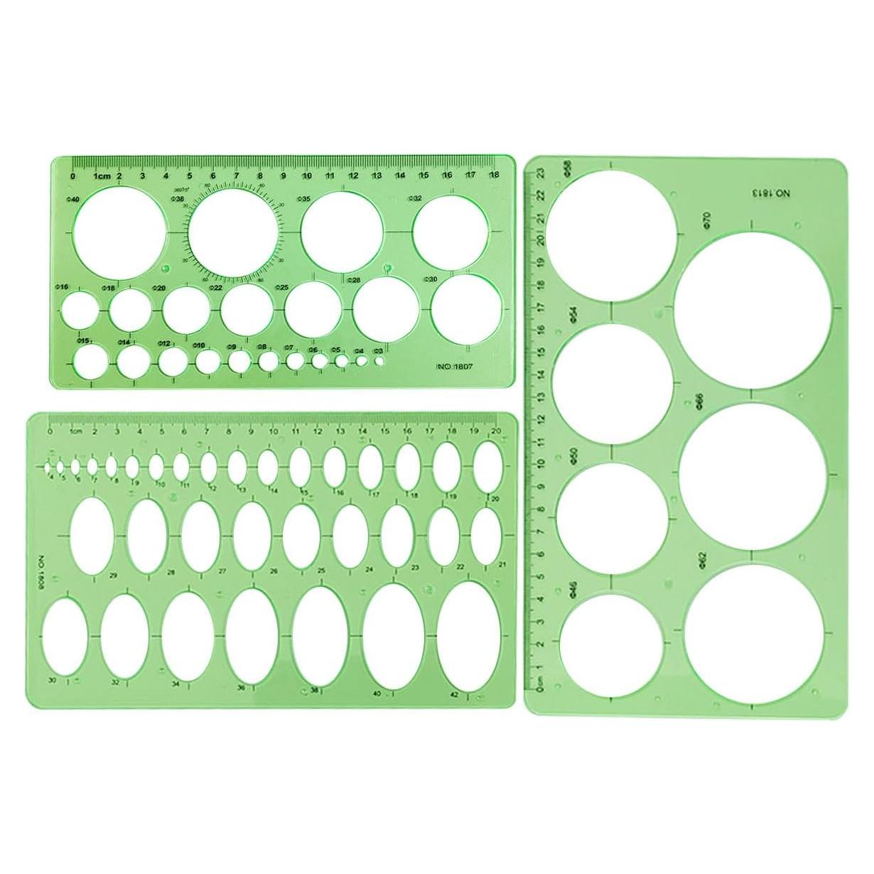 Plantillas de Dibujo ZTEOFO - 3 Piezas de Círculo y Elipse