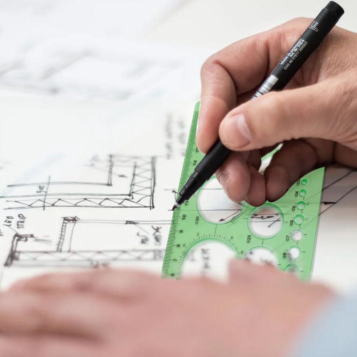 Plantillas de Dibujo ZTEOFO - 3 Piezas de Círculo y Elipse