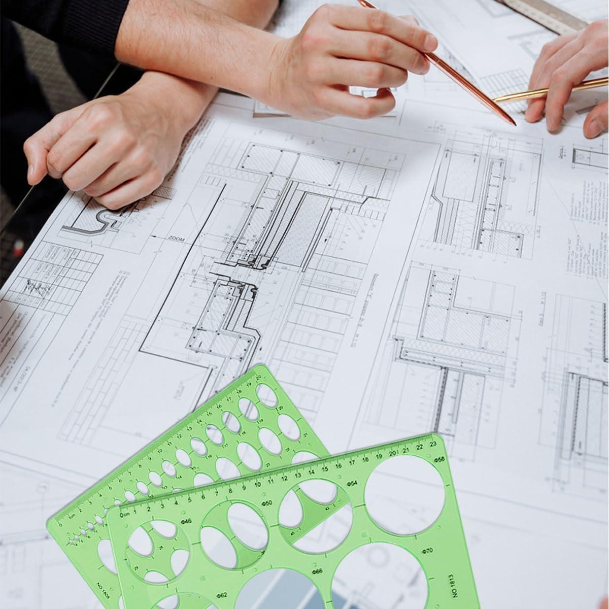 Plantillas de Dibujo ZTEOFO - 3 Piezas de Círculo y Elipse