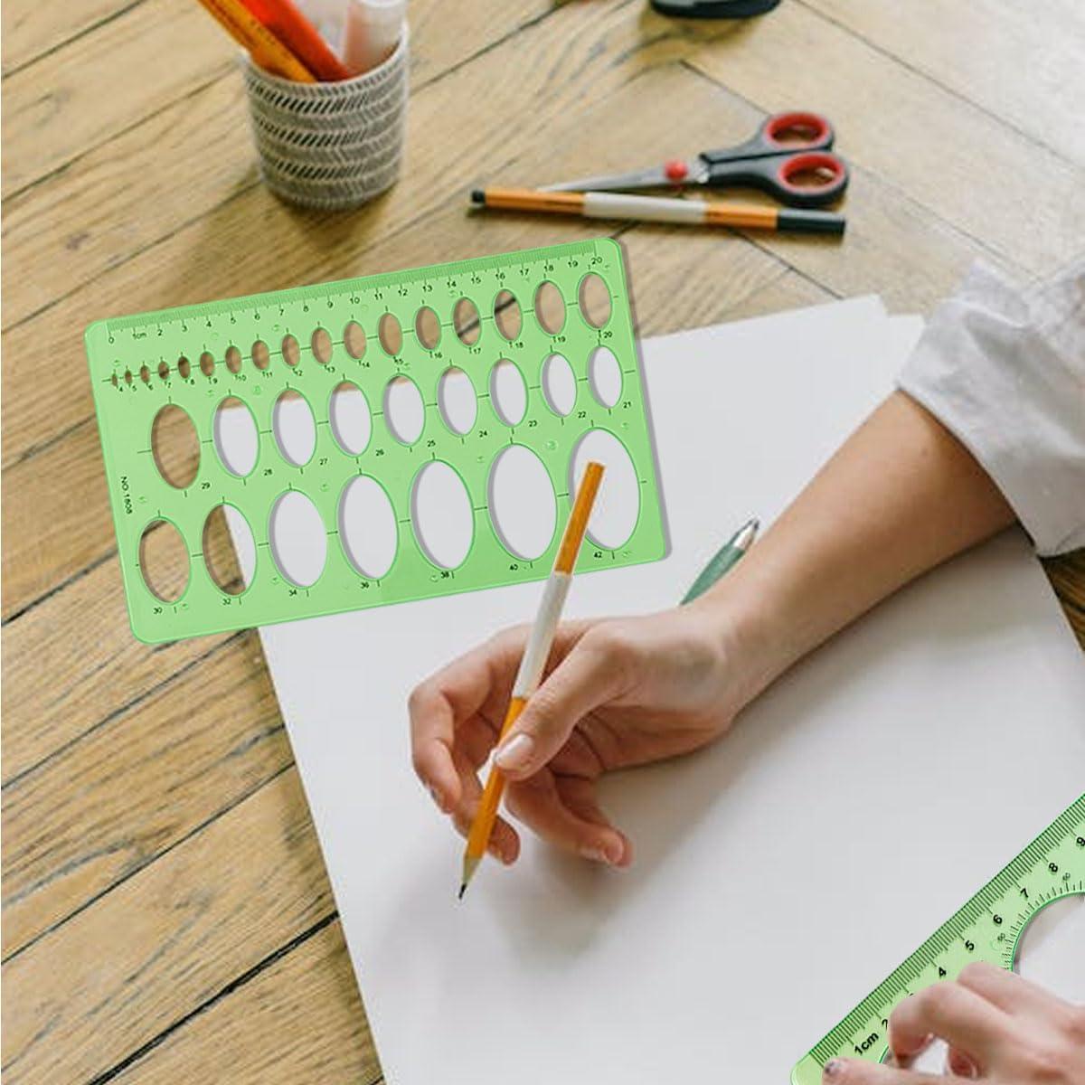 Plantillas de Dibujo ZTEOFO - 3 Piezas de Círculo y Elipse