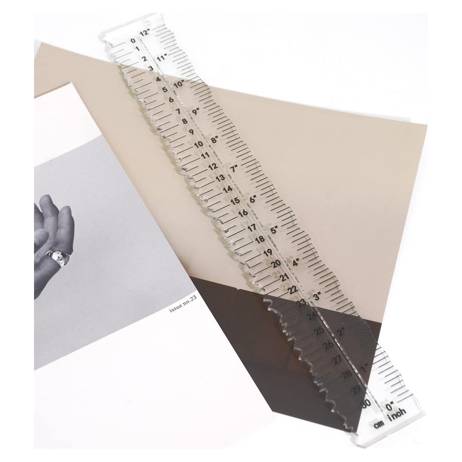 Regla de Desgarro UPTTHOW Acrílica 30.48 cm Multifuncional