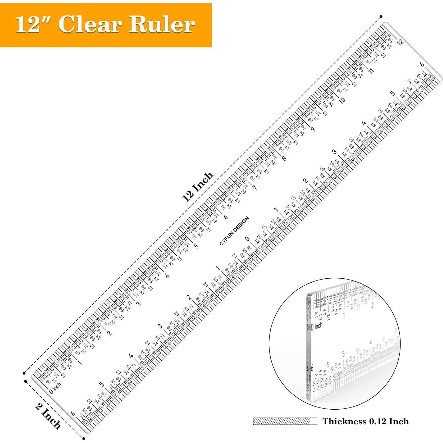 Conjunto de Reglas Acrílicas BAOFALI 15cm y 30cm para Medición