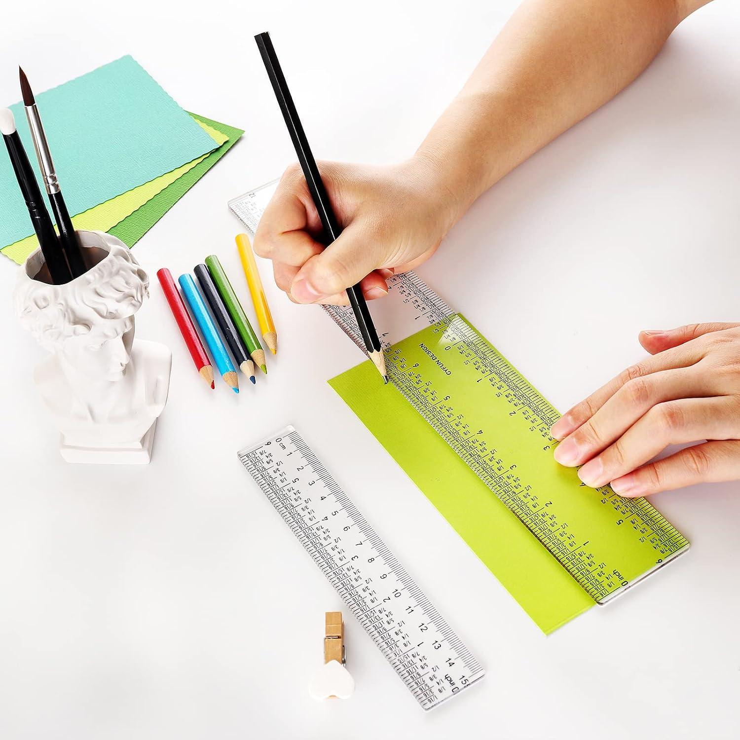 Conjunto de Reglas Acrílicas BAOFALI 15cm y 30cm para Medición