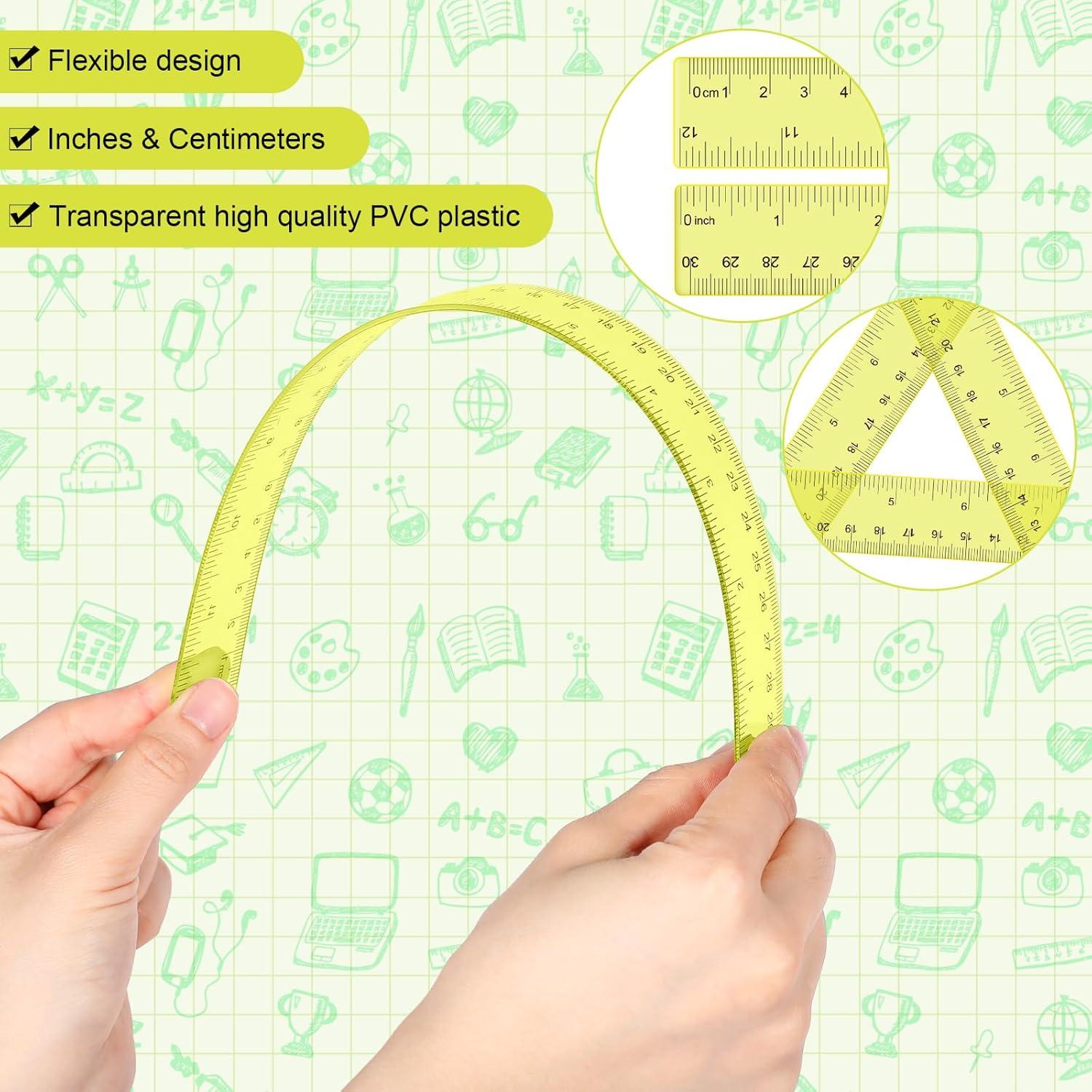 Juego de Regla y Transportador Zonon Amarillo 30.48 cm