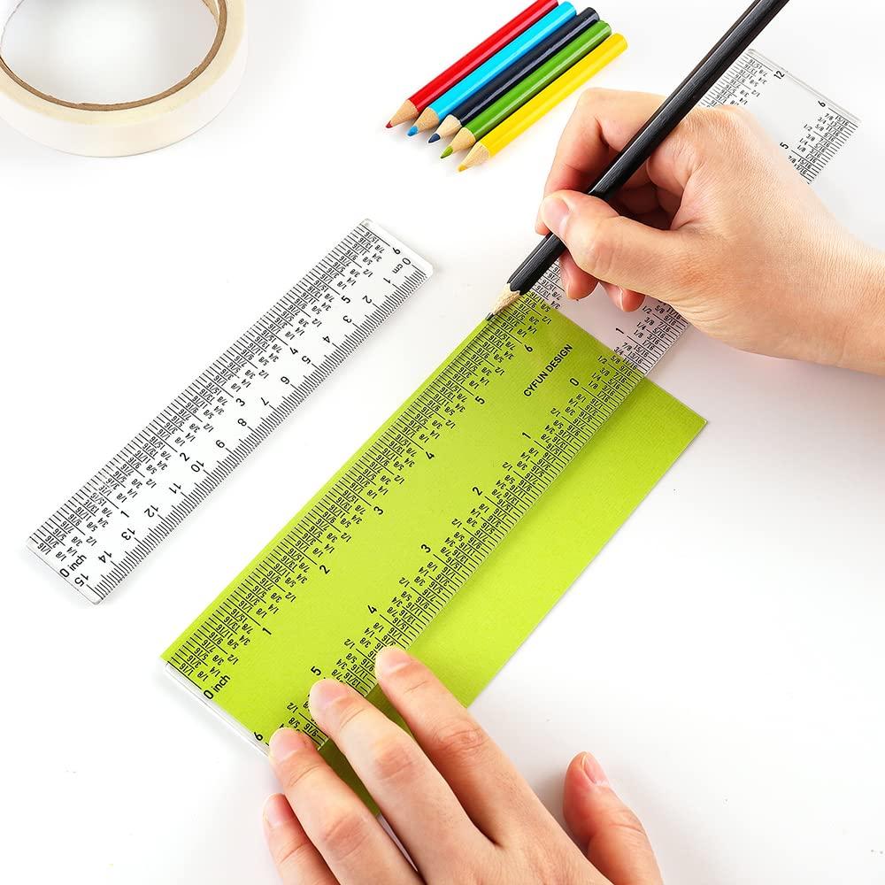 Juego de 2 Reglas Acrílicas Transparentes 30.48 cm CYFUN DESIGN