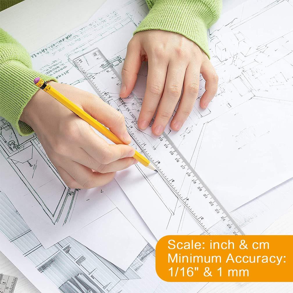 Regla Plástica Dura Viaky 30 cm Transparente 2 Paquete