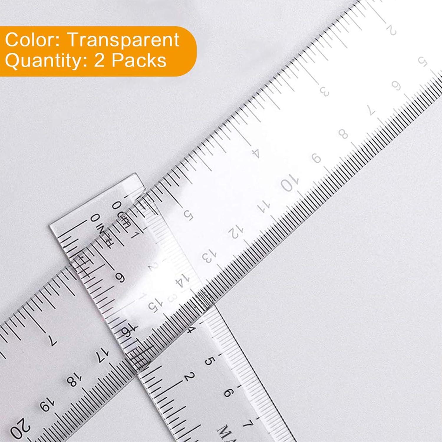 Regla Plástica Dura Viaky 30 cm Transparente 2 Paquete